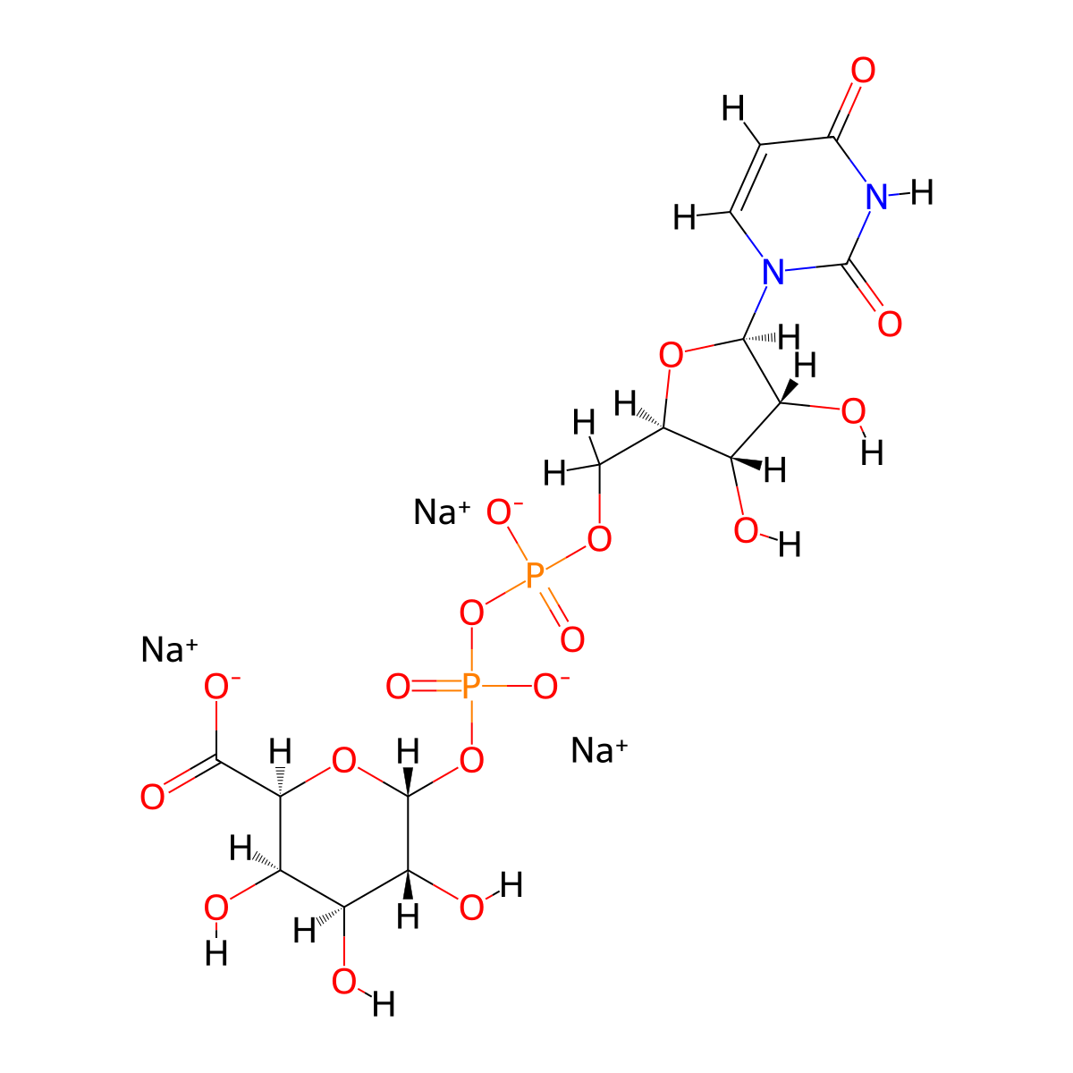 uridine 5'-diphosphogalacturonic acid trisodium salt molecular structure, CAS 148407-07-2