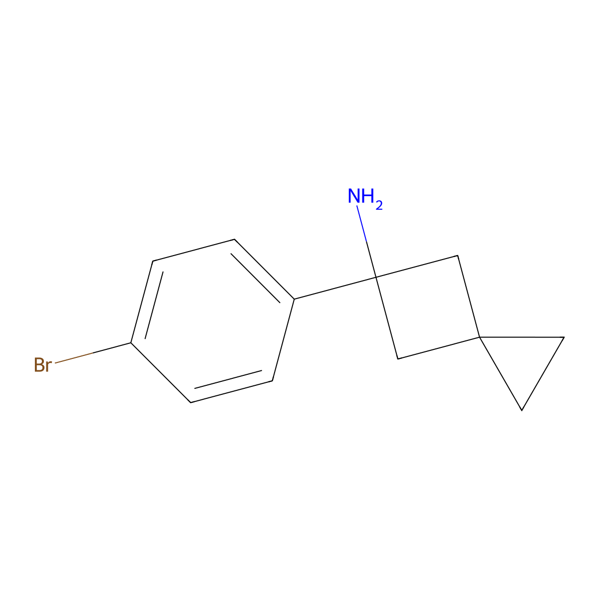 5-(4-Bromophenyl)spiro[2.3]hexan-5-amine molecular structure, CAS 1484075-30-0