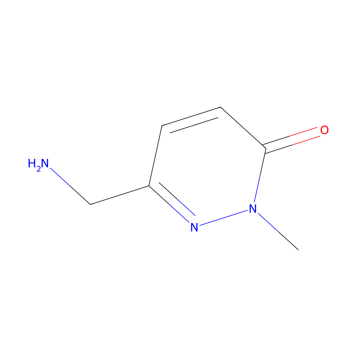 6-(aminomethyl)-2-methylpyridazin-3(2H)-one molecular structure, CAS 1484077-91-9