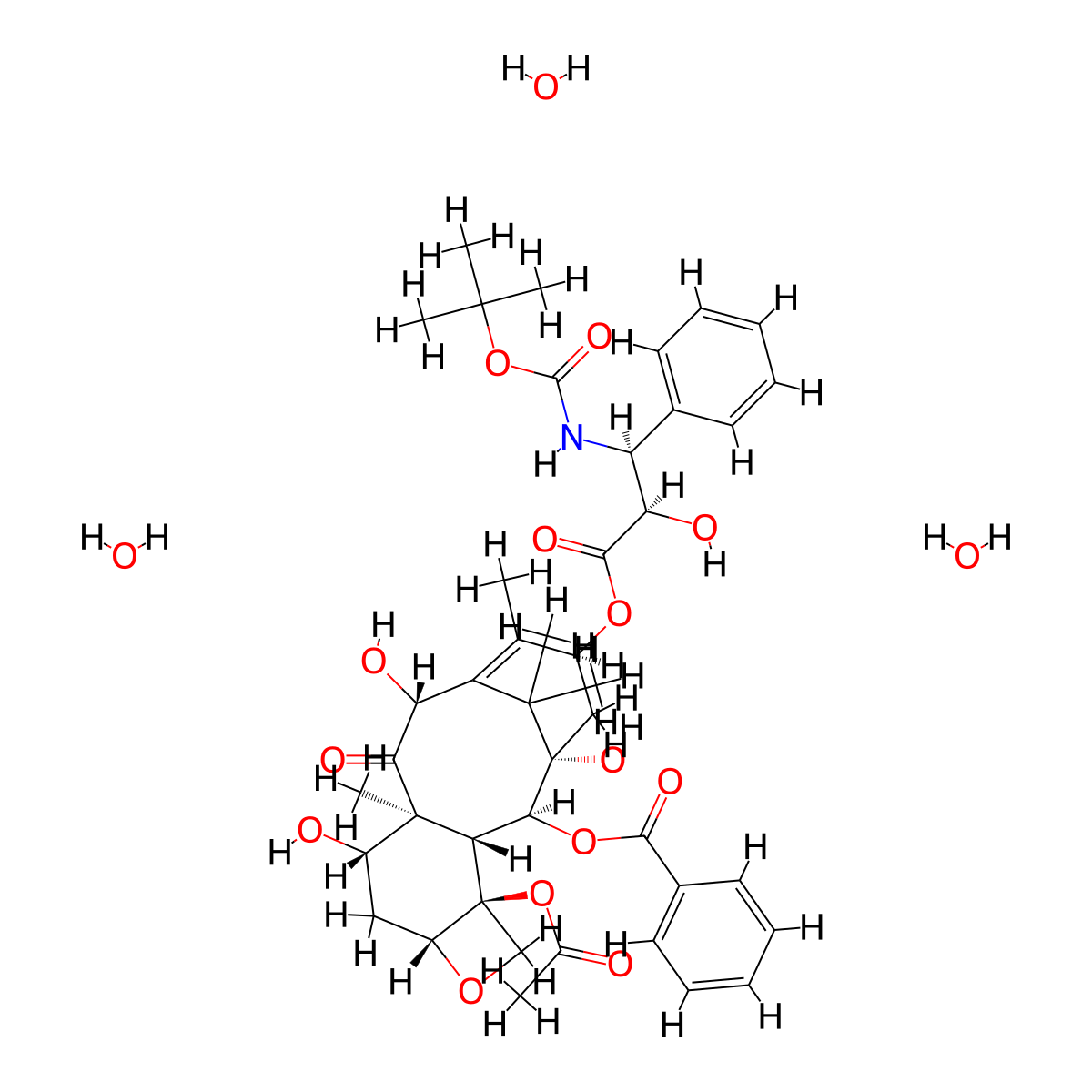 Docetaxel Trihydrate molecular structure, CAS 148408-66-6