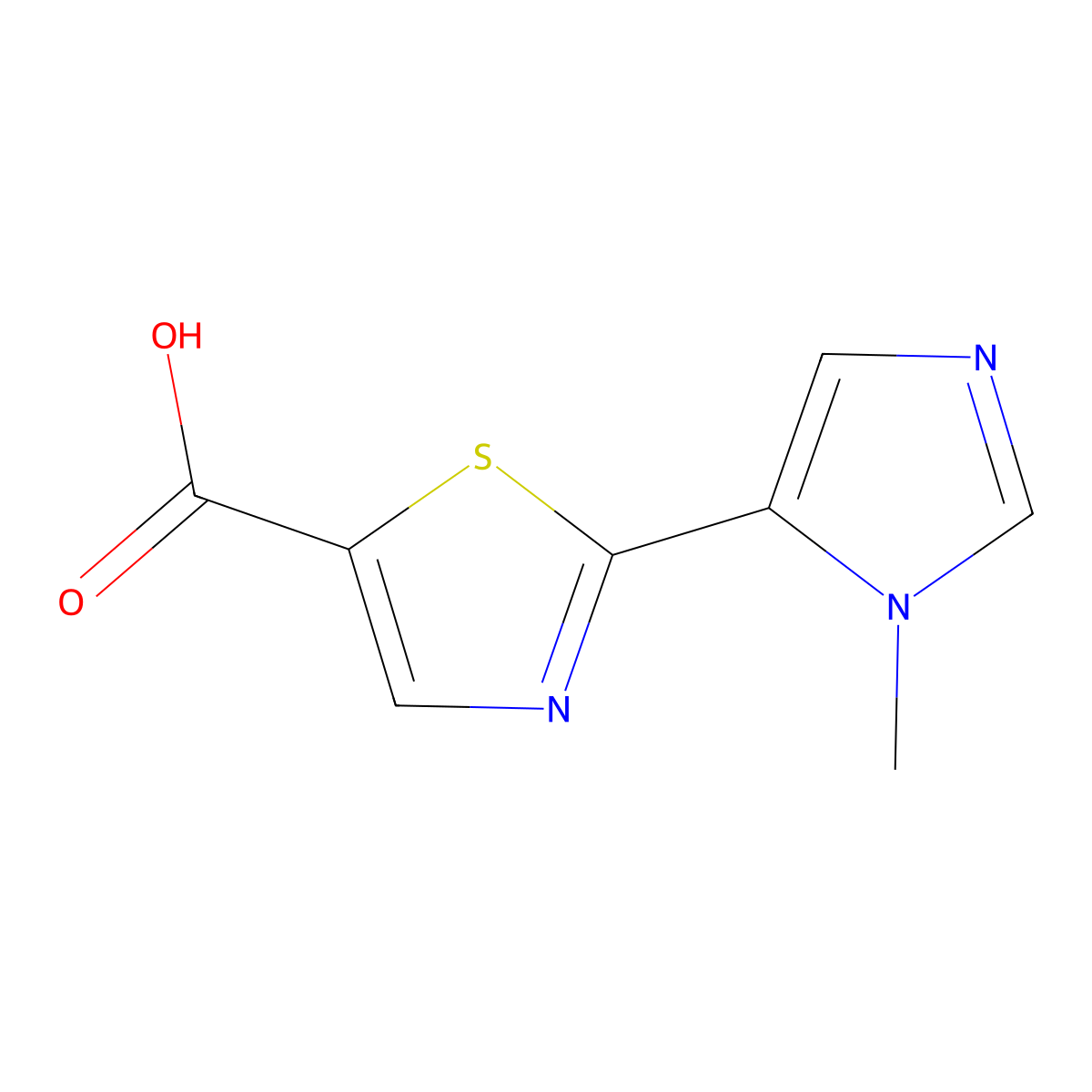2-(1-Methyl-1h-imidazol-5-yl)thiazole-5-carboxylic acid molecular structure, CAS 1484084-63-0