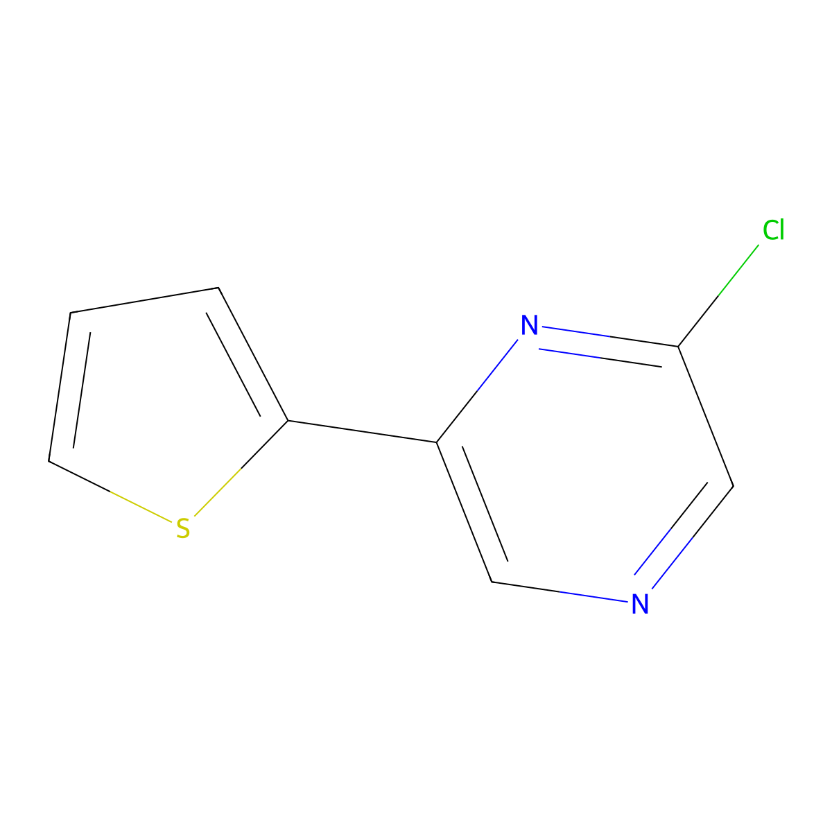 2-Chloro-6-(thiophen-2-yl)pyrazine molecular structure, CAS 1484099-08-2