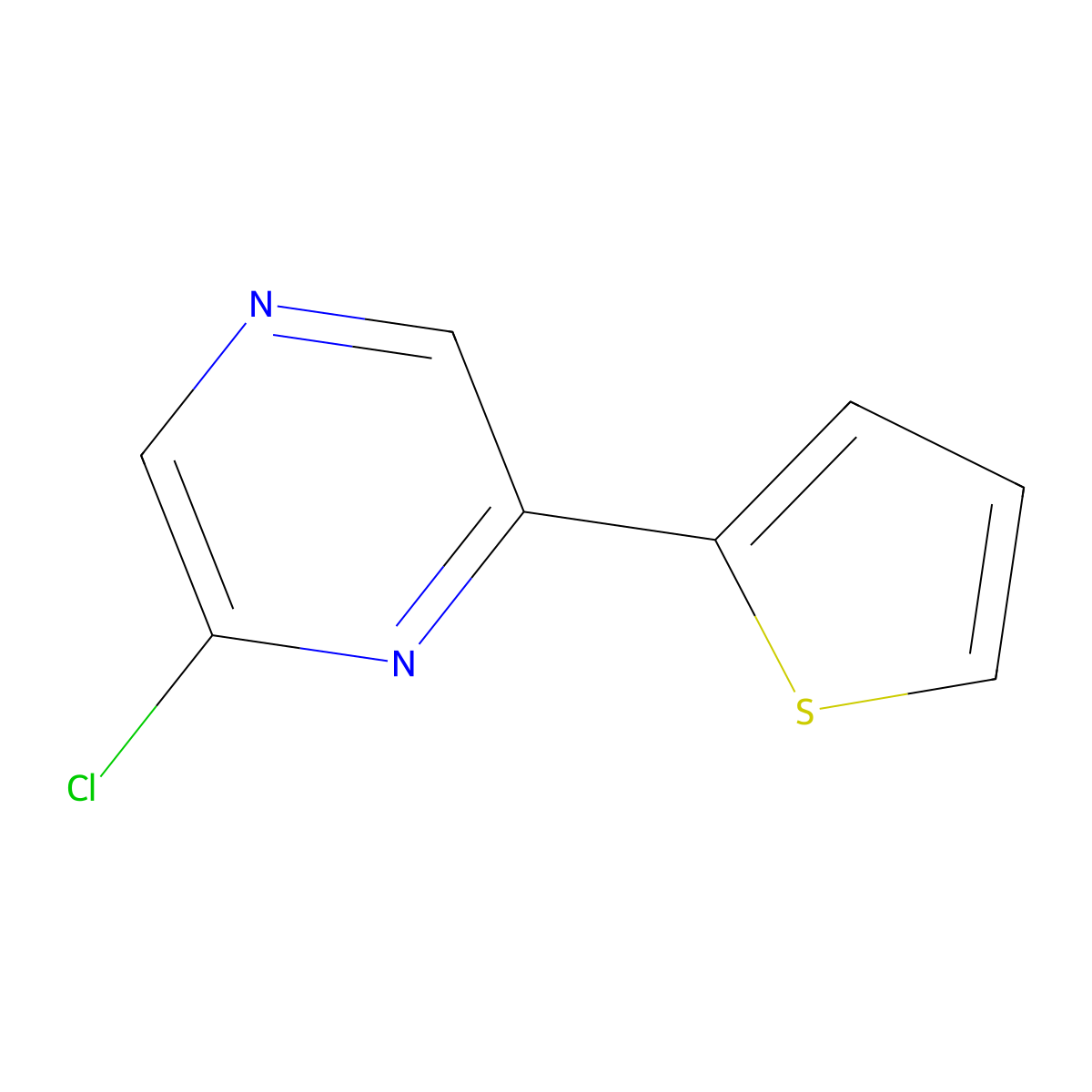 2-Chloro-6-(thiophen-2-yl)pyrazine molecular structure, CAS 1484099-08-2