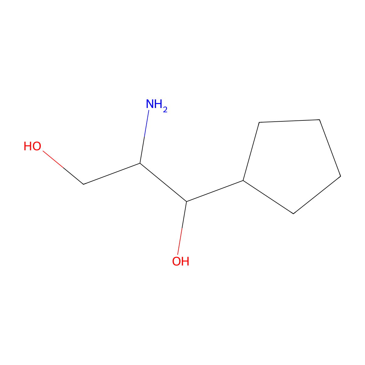2-Amino-1-cyclopentylpropane-1,3-diol molecular structure, CAS 1484102-34-2