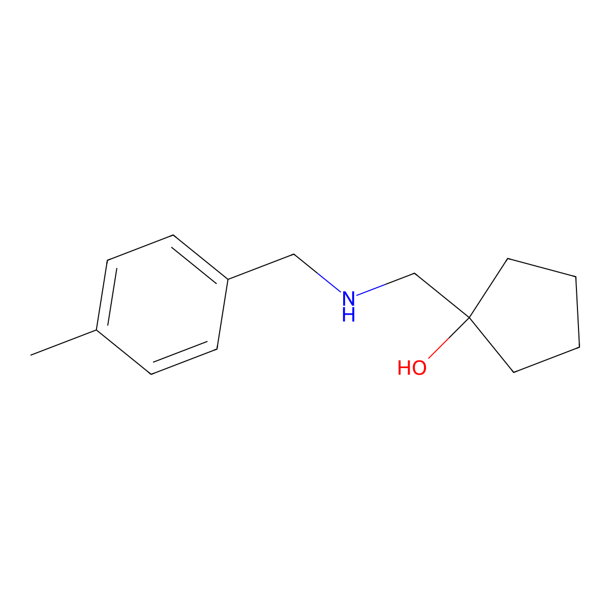 1-(((4-Methylbenzyl)amino)methyl)cyclopentan-1-ol molecular structure, CAS 1484104-66-6