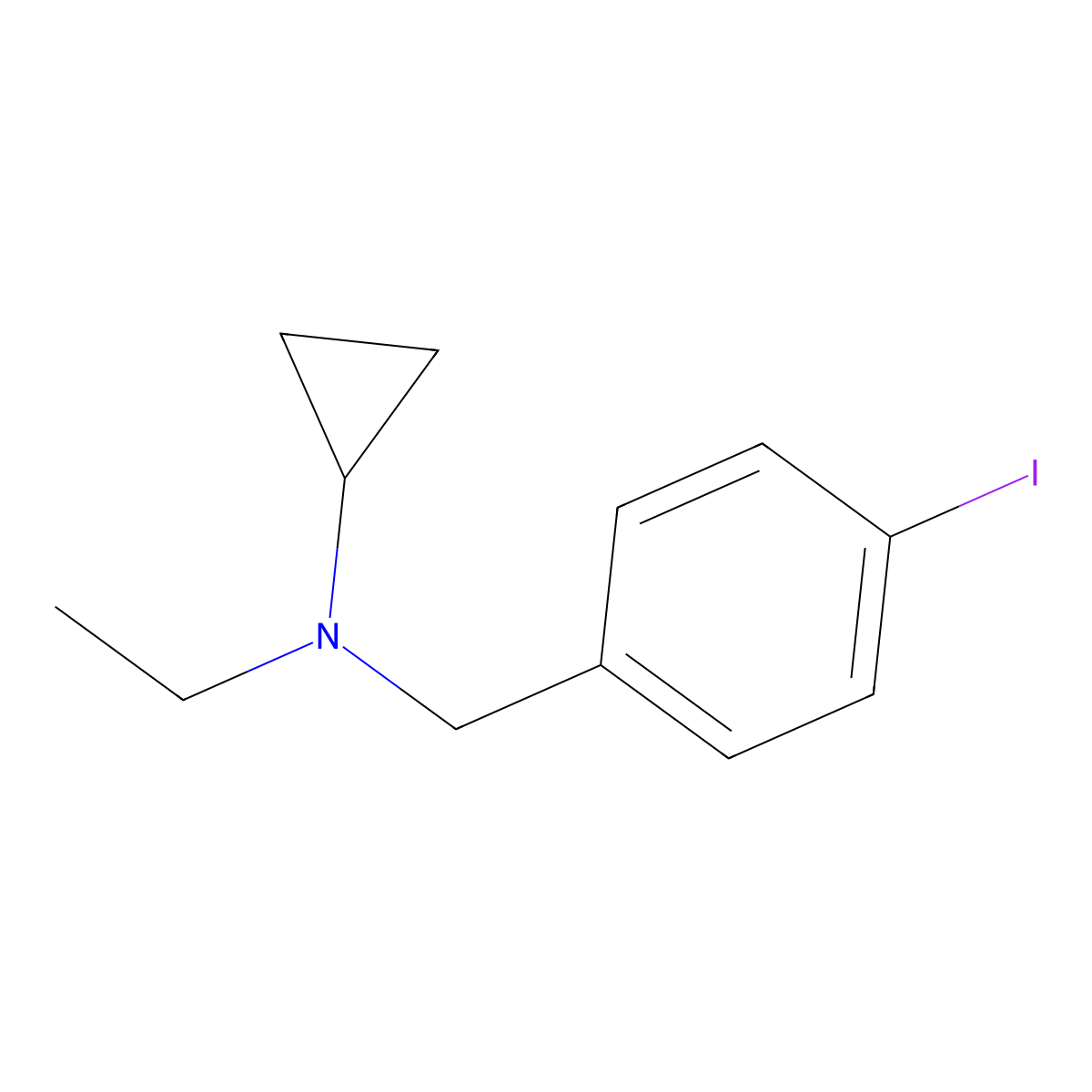 N-ethyl-N-[(4-iodophenyl)methyl]cyclopropanamine molecular structure, CAS 1484104-96-2