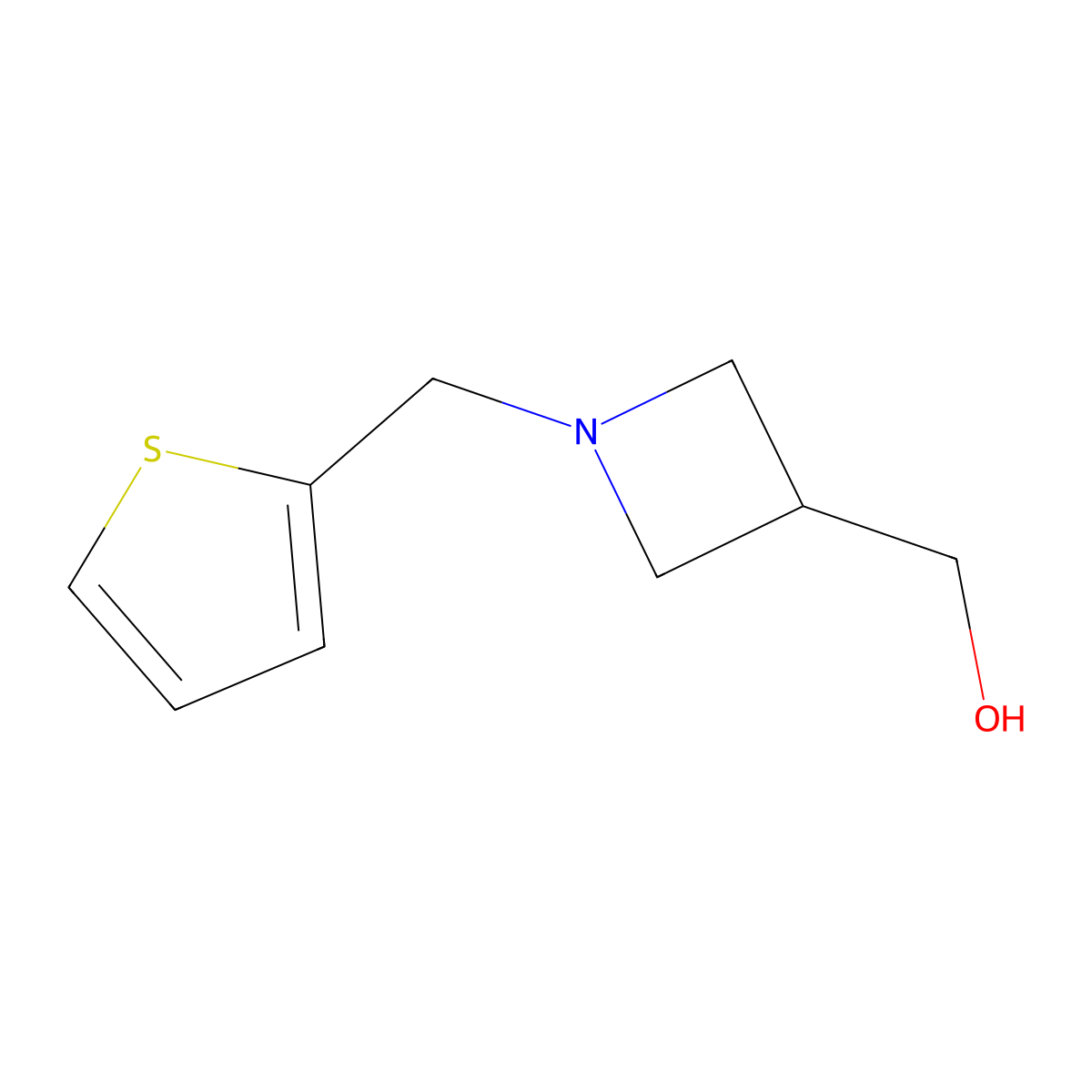 [1-(Thiophen-2-ylmethyl)azetidin-3-yl]methanol molecular structure, CAS 1484133-67-6