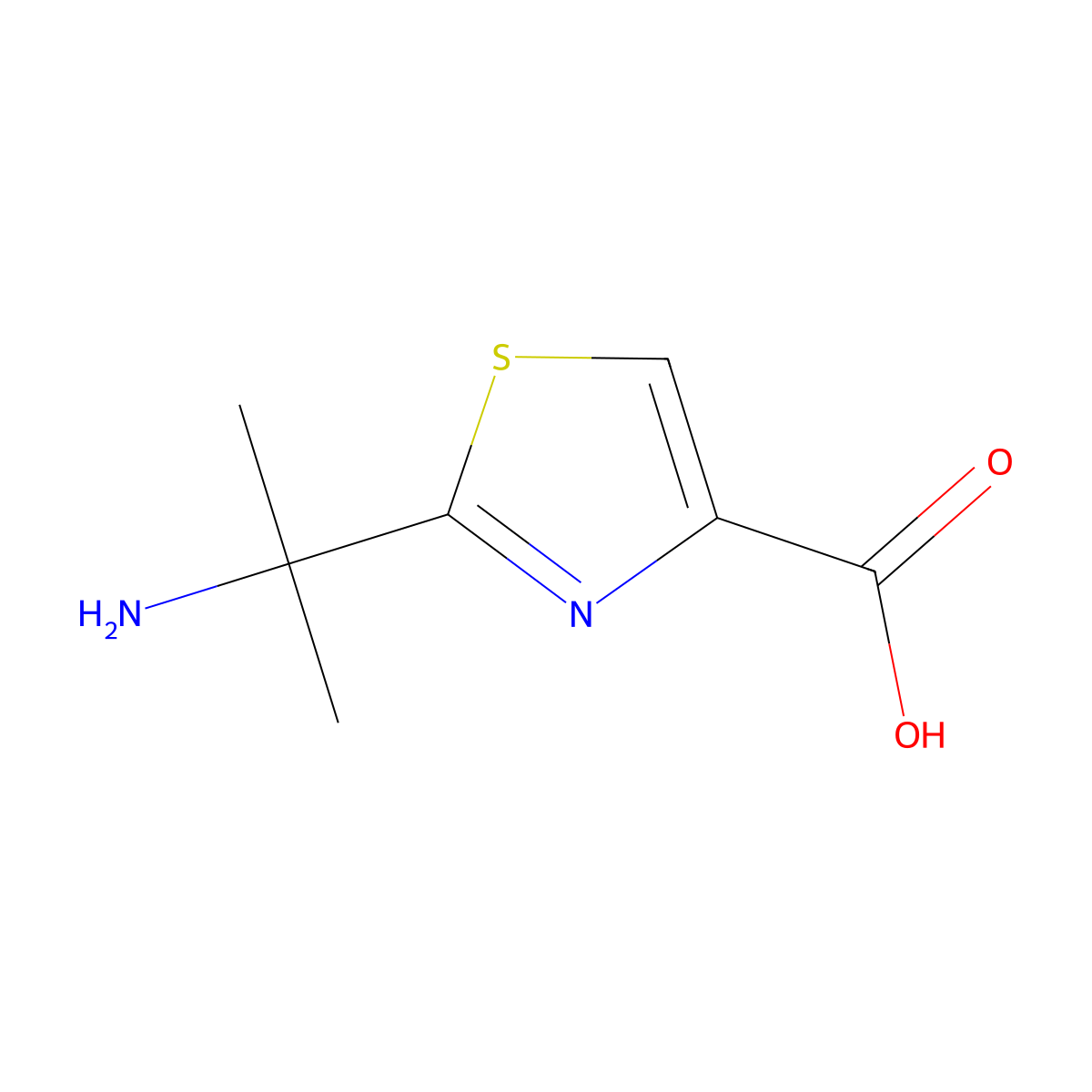 2-(2-Aminopropan-2-yl)-1,3-thiazole-4-carboxylic acid molecular structure, CAS 1484138-80-8
