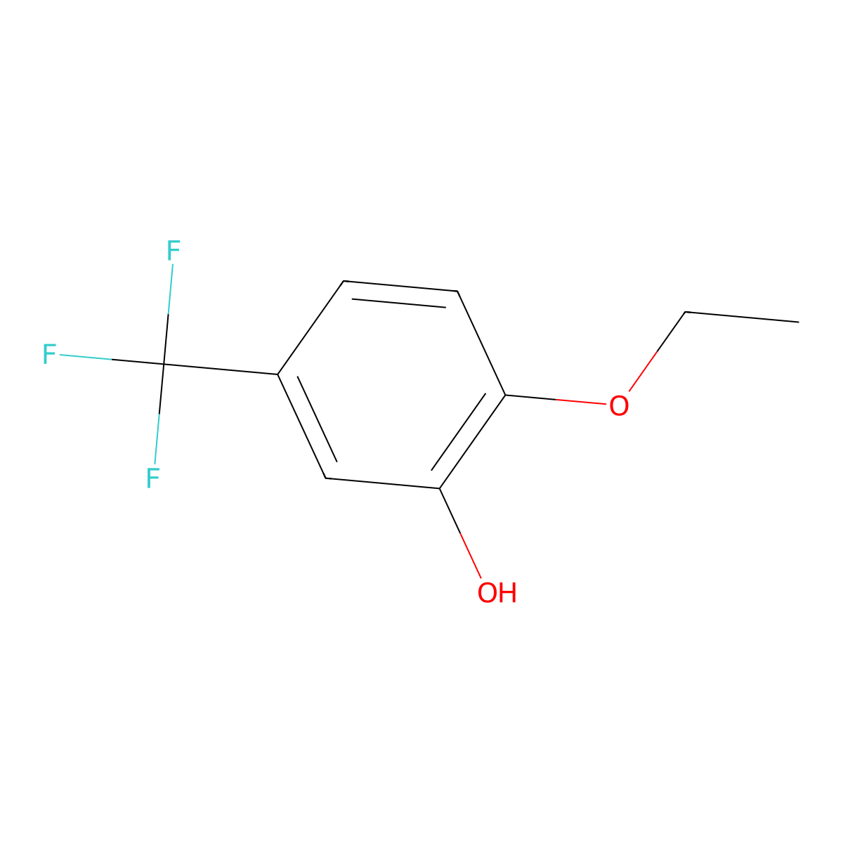 2-Ethoxy-5-(trifluoromethyl)phenol molecular structure, CAS 1484143-94-3