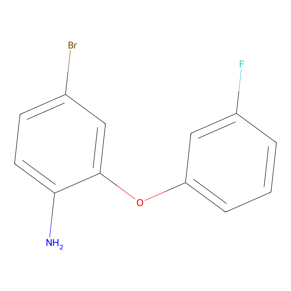 4-Bromo-2-(3-fluorophenoxy)benzenamine molecular structure, CAS 1484153-49-2