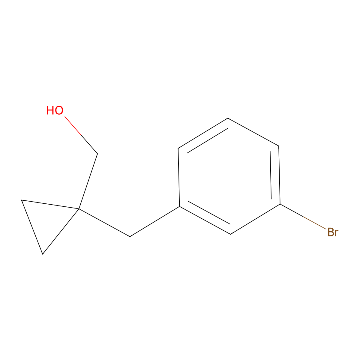 {1-[(3-Bromophenyl)methyl]cyclopropyl}methanol molecular structure, CAS 1484158-01-1