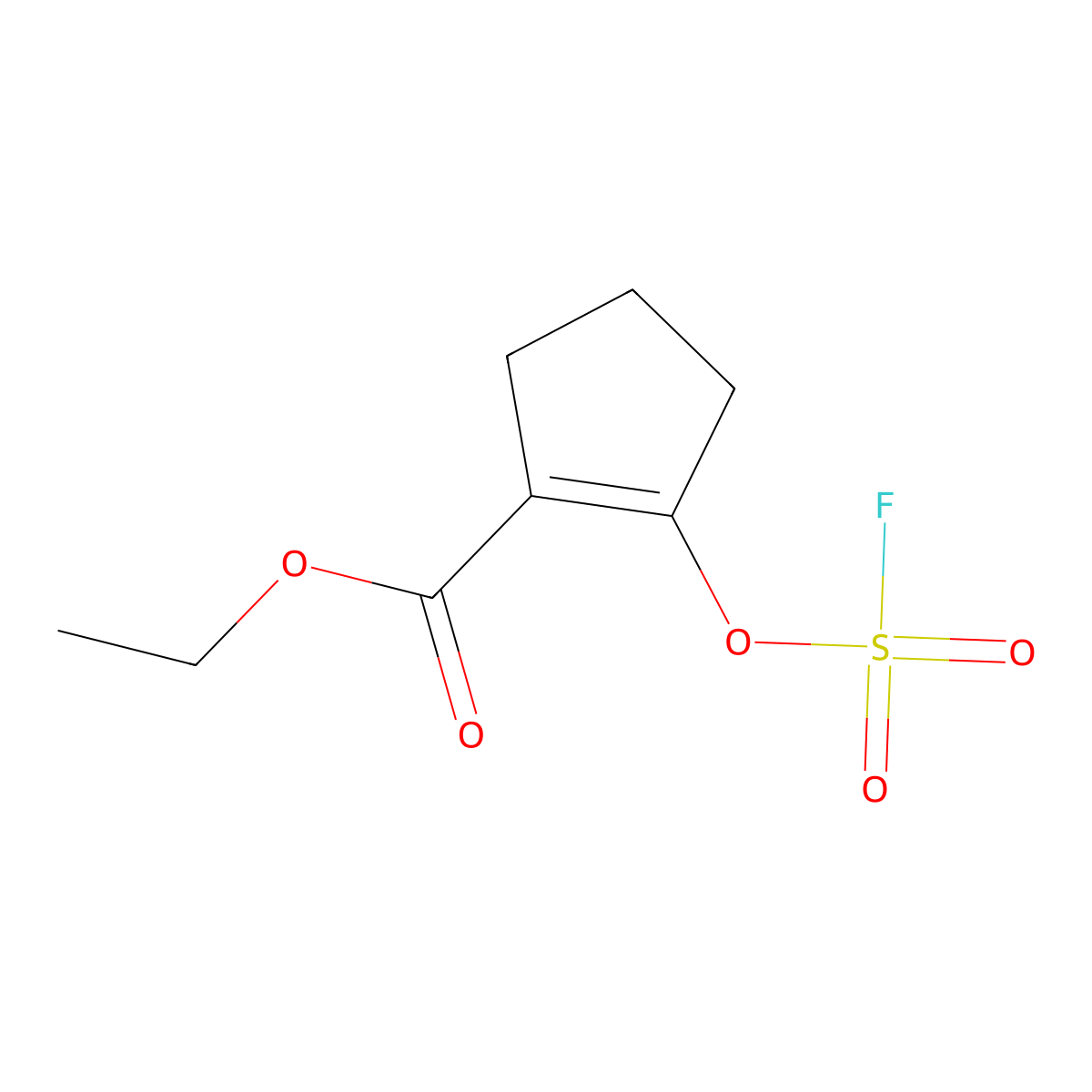 Ethyl 2-[(fluorosulfonyl)oxy]cyclopent-1-ene-1-carboxylate molecular structure, CAS 148419-96-9