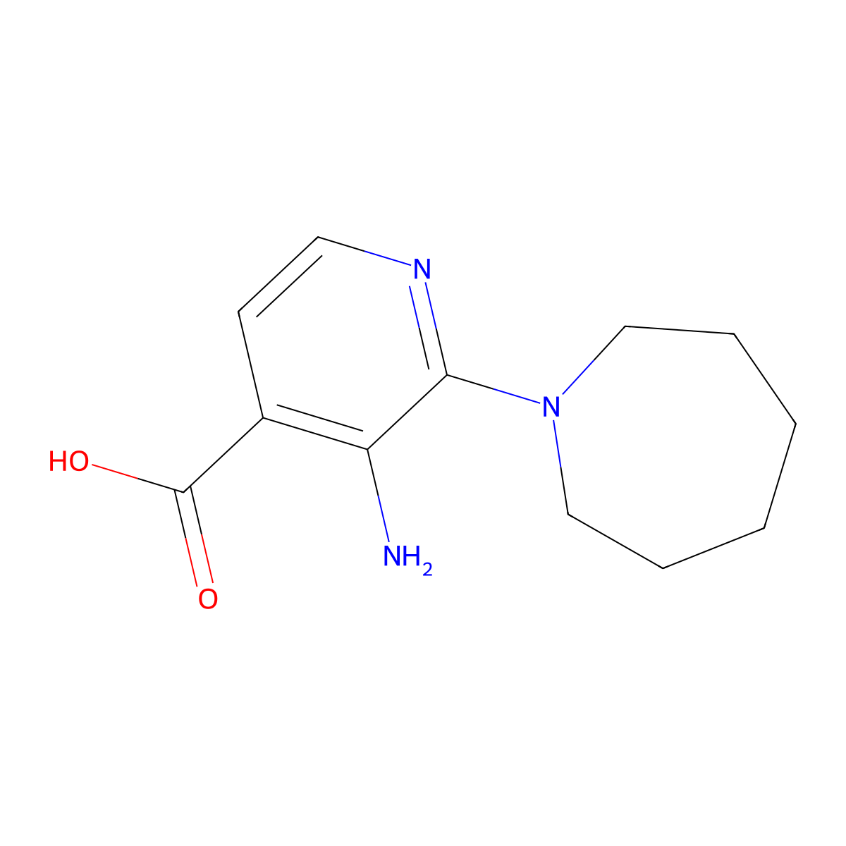 3-Amino-2-(azepan-1-yl)isonicotinic acid molecular structure, CAS 1484191-98-1