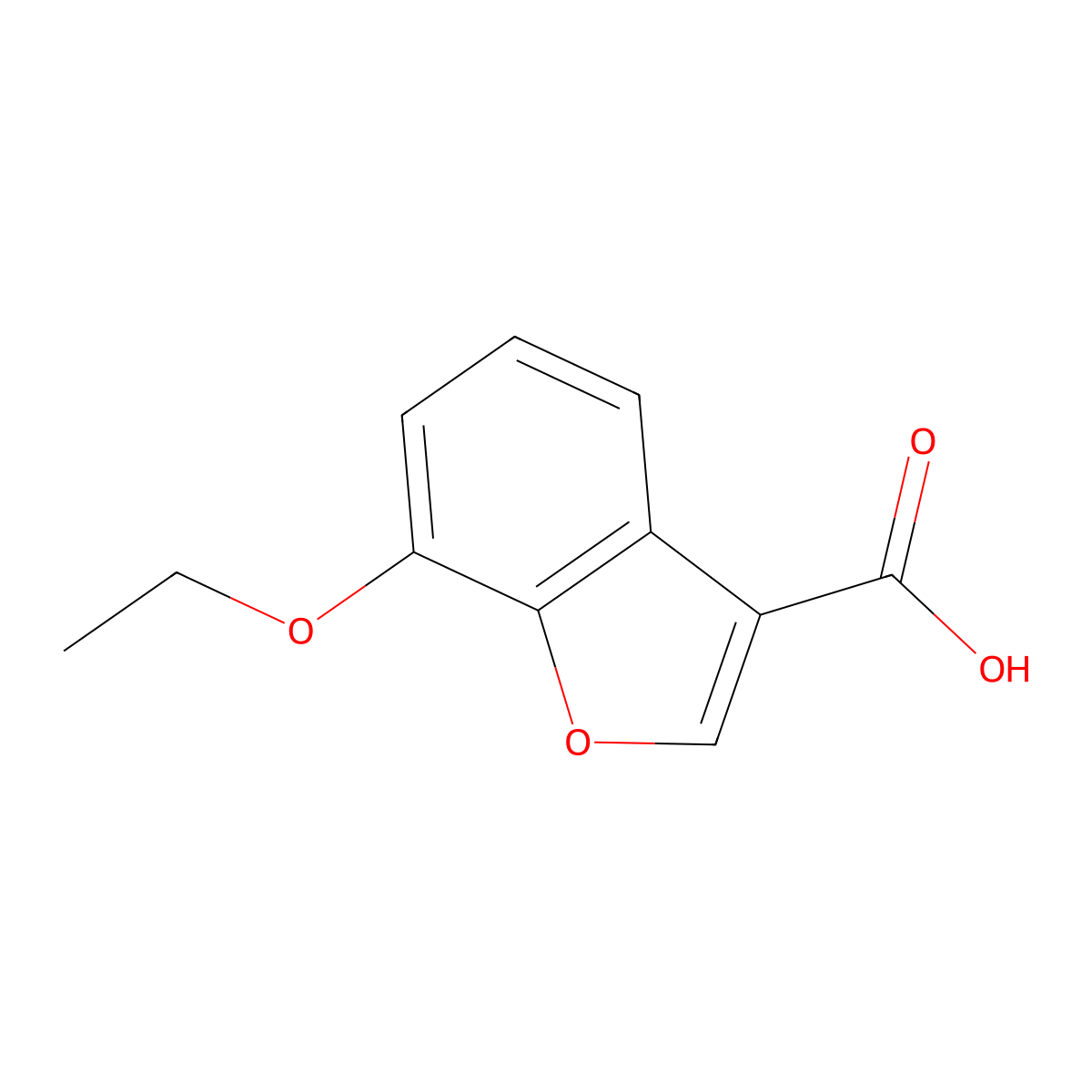 7-Ethoxy-1-benzofuran-3-carboxylic acid molecular structure, CAS 1484193-70-5