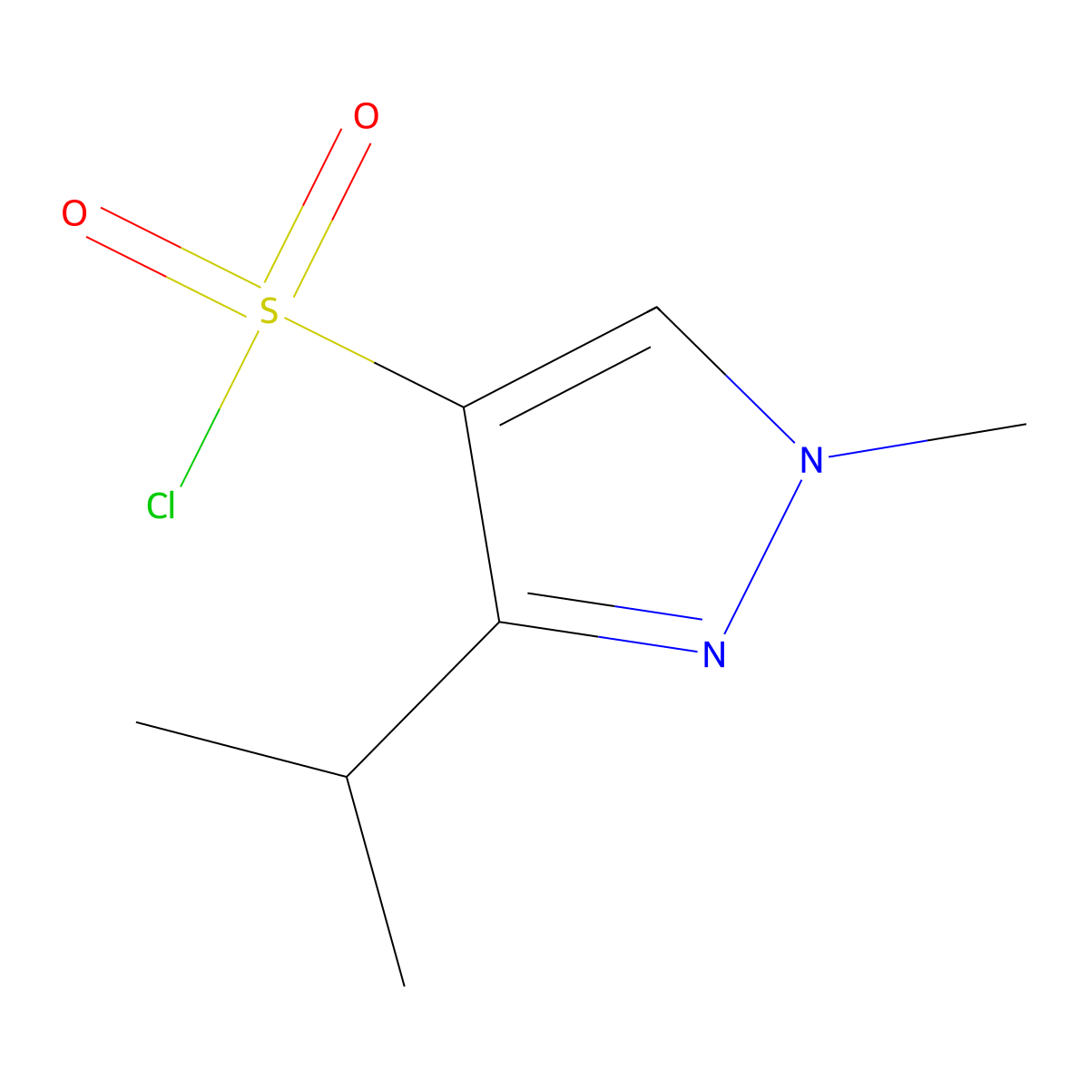 3-Isopropyl-1-methyl-1H-pyrazole-4-sulfonyl chloride molecular structure, CAS 1484198-47-1