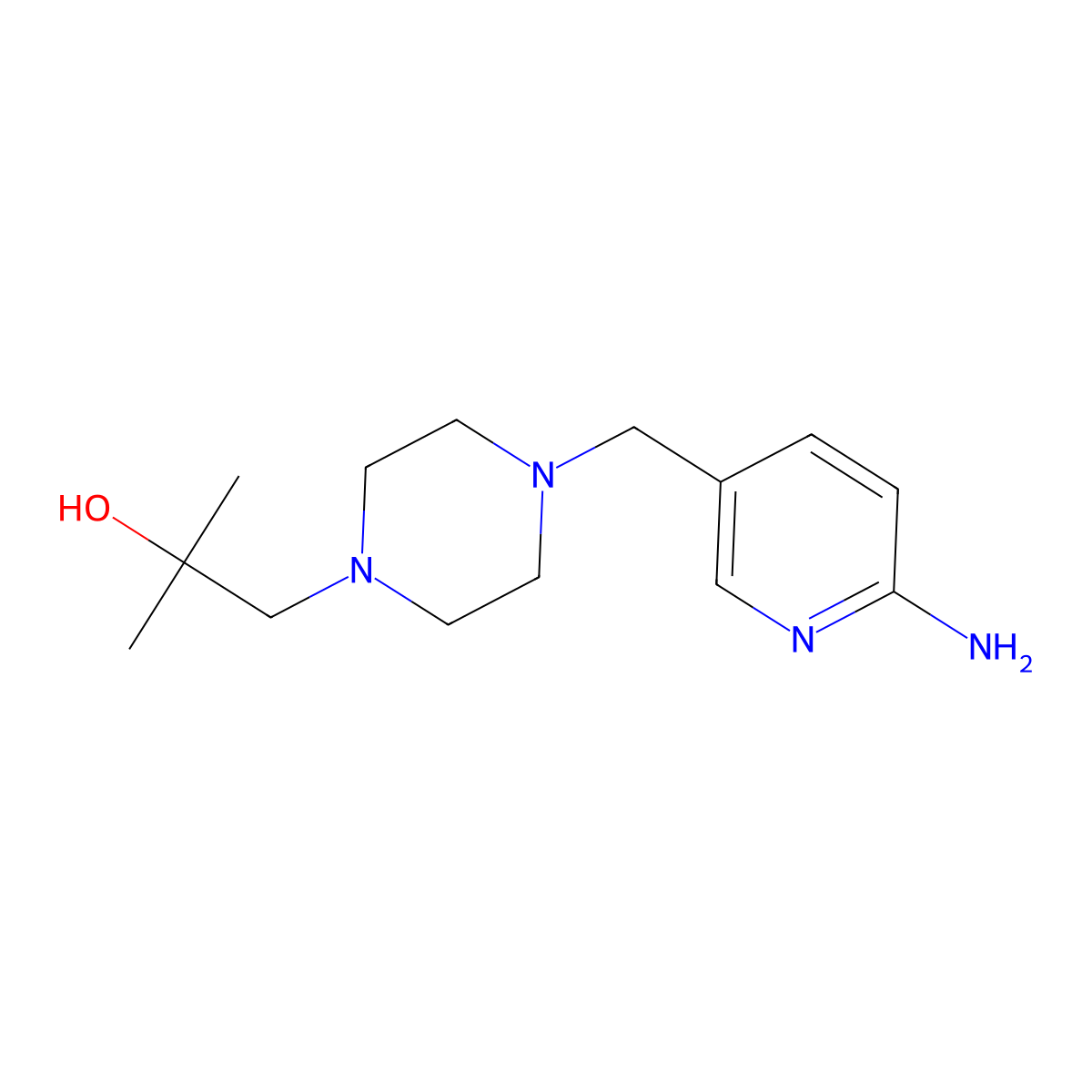 1-{4-[(6-Aminopyridin-3-yl)methyl]piperazin-1-yl}-2-methylpropan-2-ol molecular structure, CAS 1484199-20-3