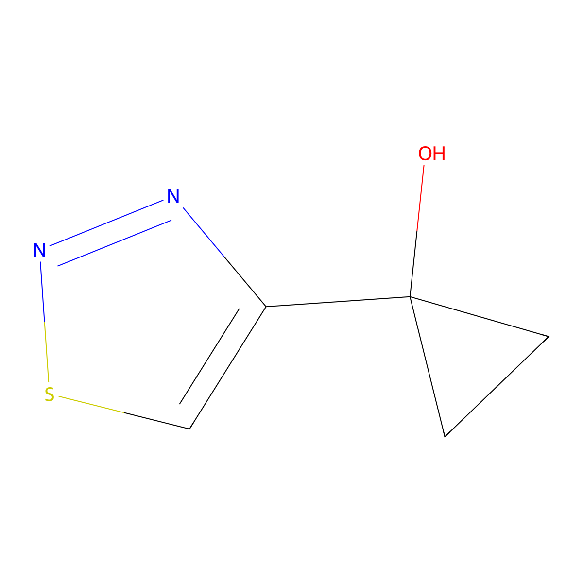 1-(1,2,3-Thiadiazol-4-yl)cyclopropan-1-ol molecular structure, CAS 1484217-24-4