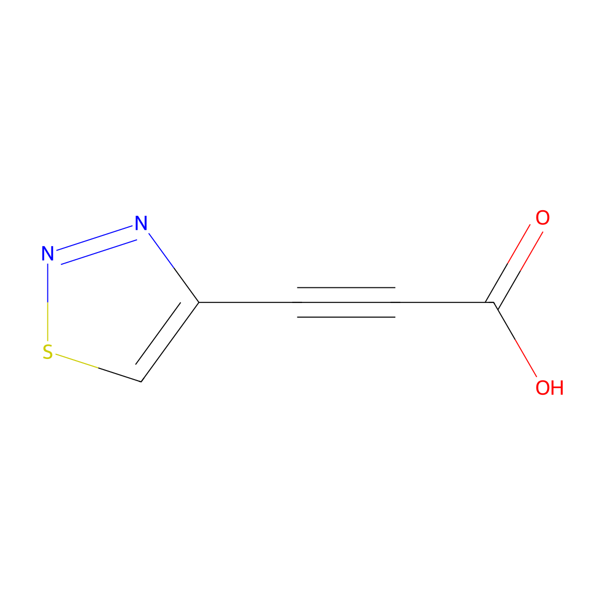 3-(1,2,3-Thiadiazol-4-yl)prop-2-ynoic acid molecular structure, CAS 1484234-44-7