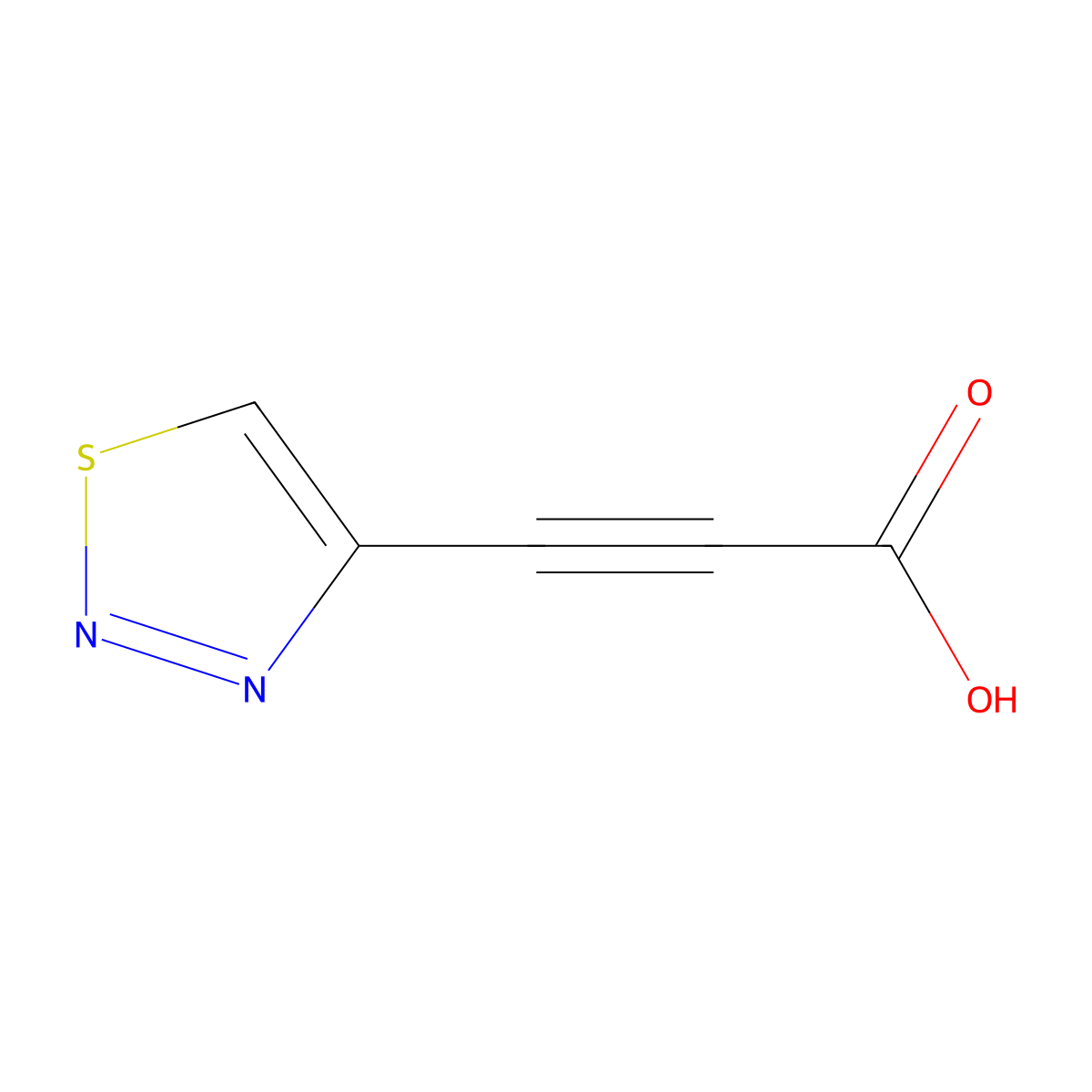 3-(1,2,3-Thiadiazol-4-yl)prop-2-ynoic acid molecular structure, CAS 1484234-44-7