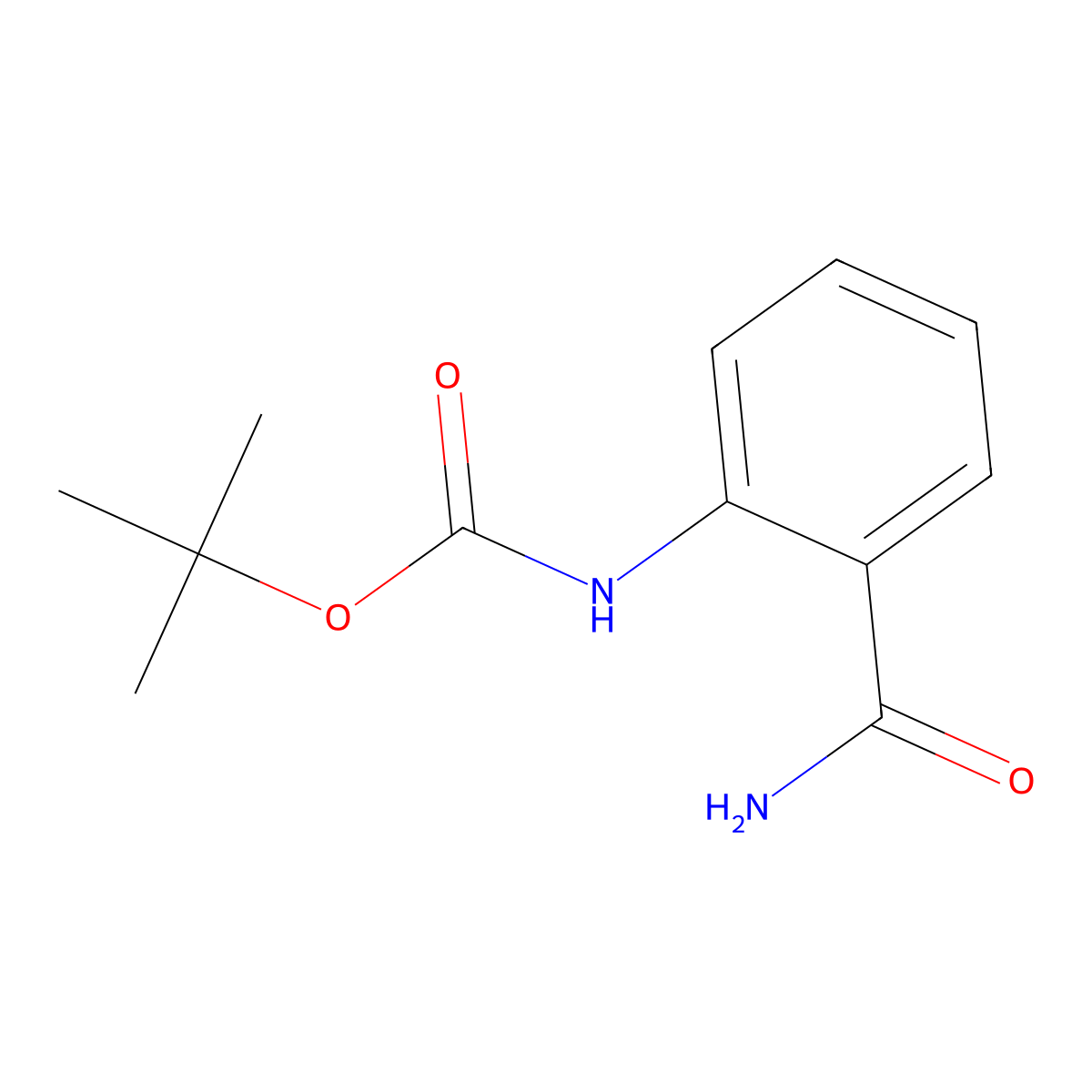 tert-Butyl 2-carbamoylphenylcarbamate molecular structure, CAS 1484235-20-2
