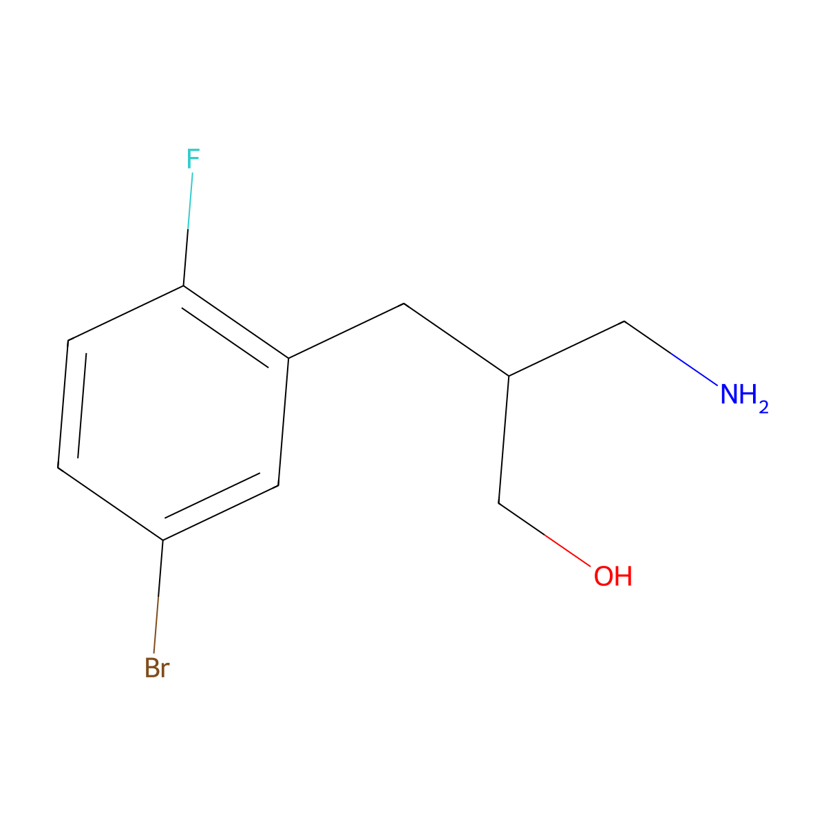 3-Amino-2-[(5-bromo-2-fluorophenyl)methyl]propan-1-ol molecular structure, CAS 1484240-54-1