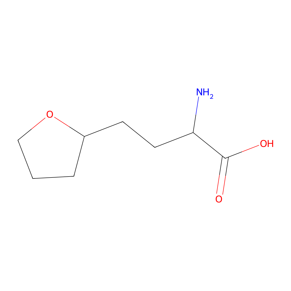 2-Amino-4-(oxolan-2-yl)butanoic acid molecular structure, CAS 1484250-66-9
