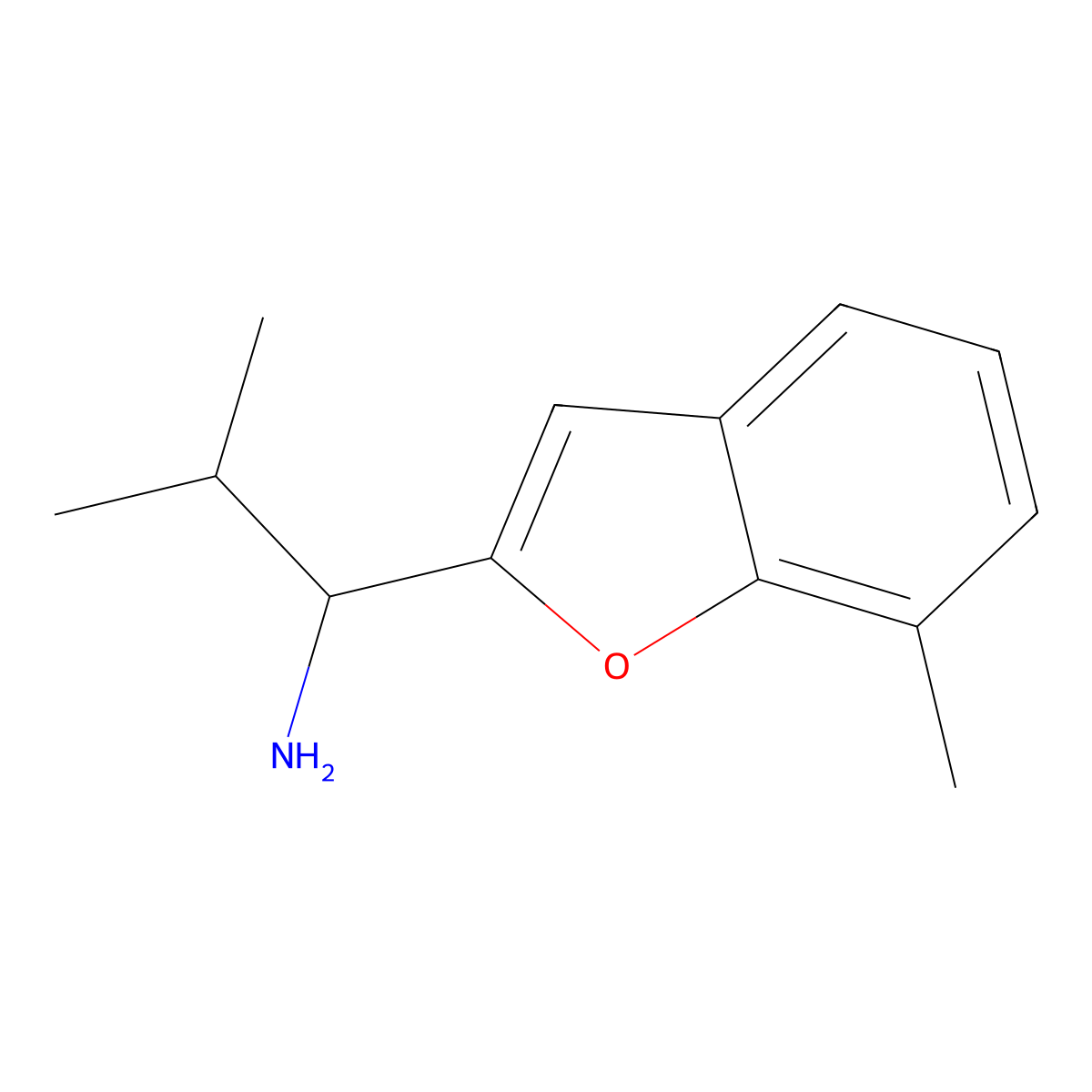2-Methyl-1-(7-methylbenzofuran-2-yl)propan-1-amine molecular structure, CAS 1484251-23-1