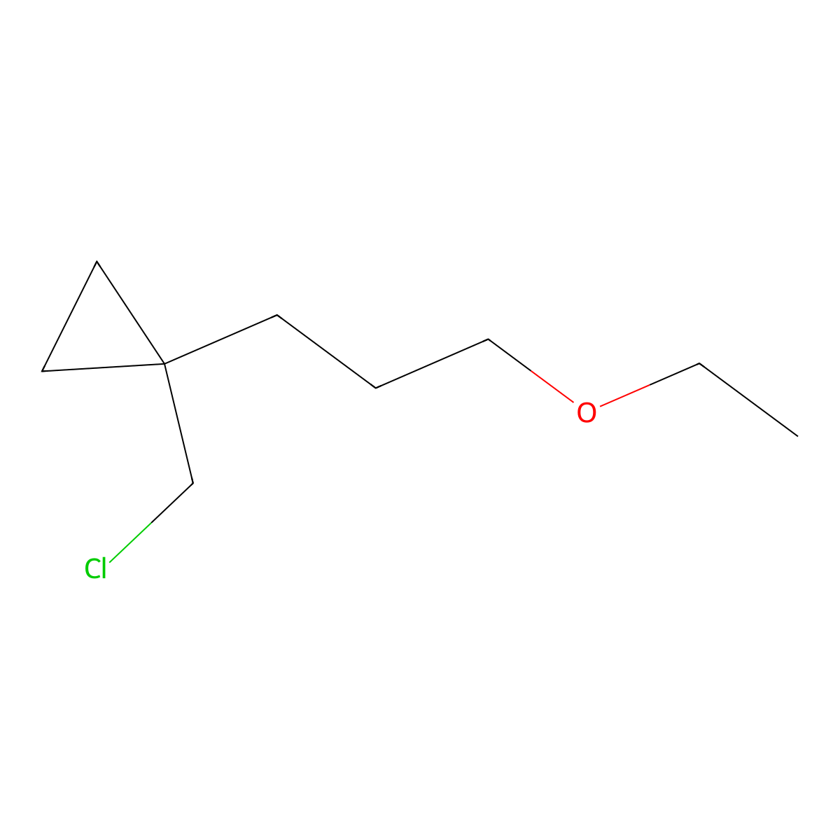 1-(Chloromethyl)-1-(3-ethoxypropyl)cyclopropane molecular structure, CAS 1484259-04-2