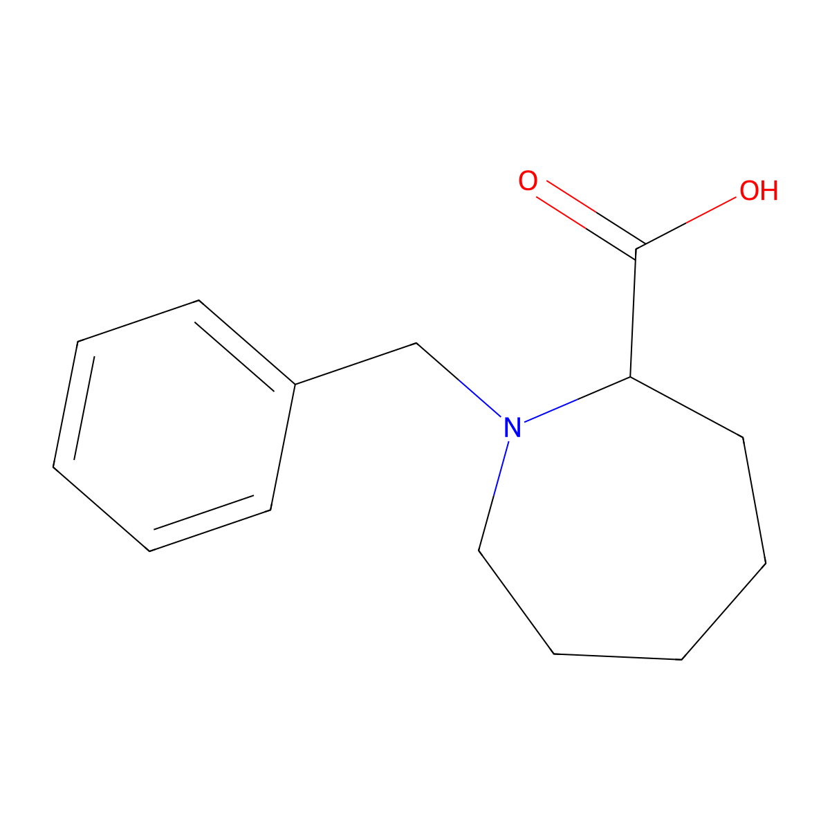 1-Benzylazepane-2-carboxylic acid molecular structure, CAS 1484274-77-2