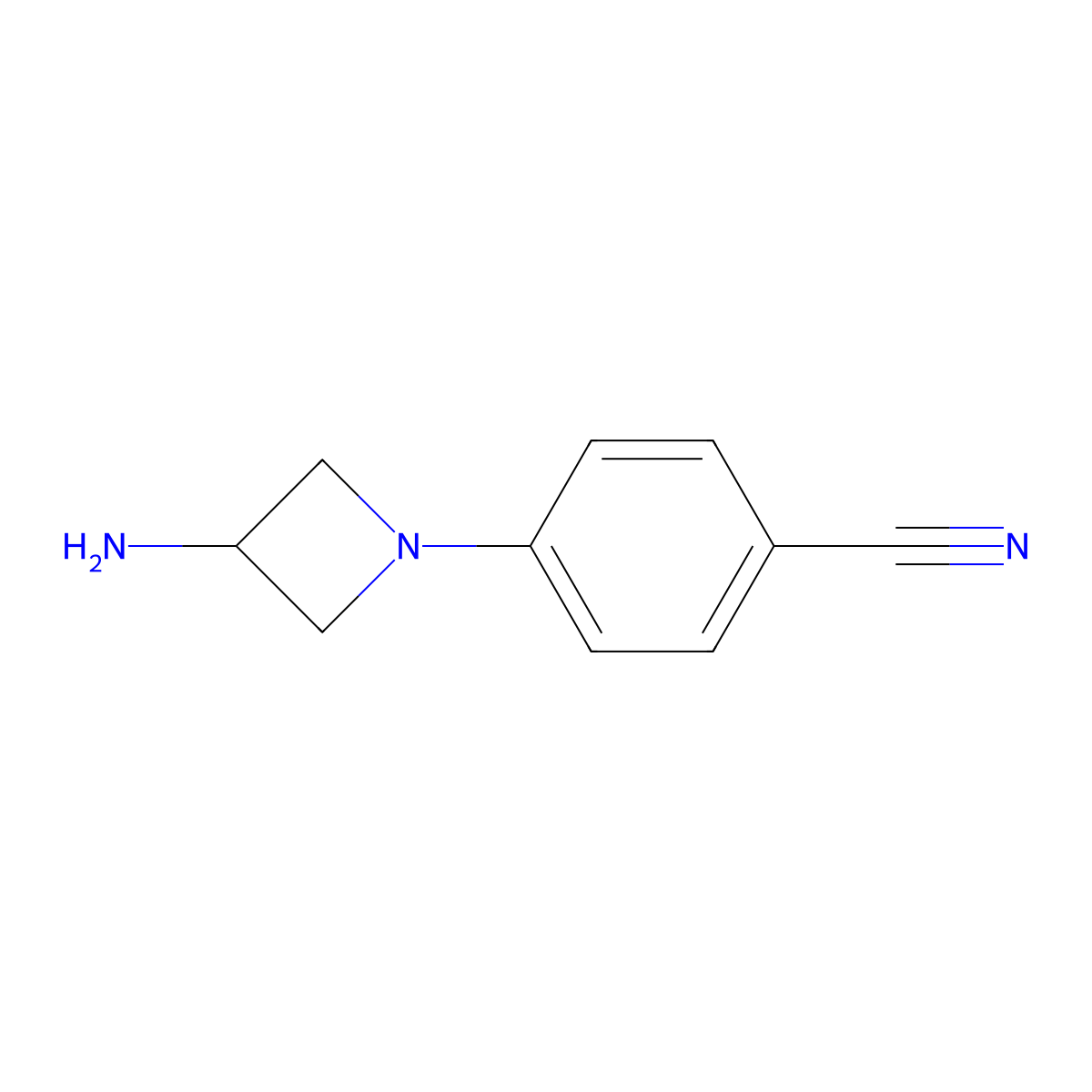 4-(3-Aminoazetidin-1-yl)benzonitrile molecular structure, CAS 1484281-62-0