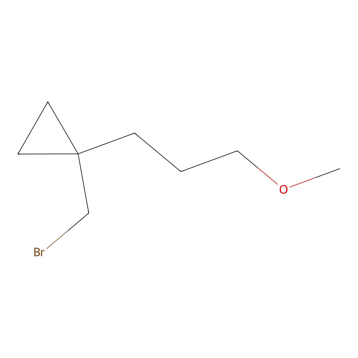 1-(Bromomethyl)-1-(3-methoxypropyl)cyclopropane molecular structure, CAS 1484283-39-7
