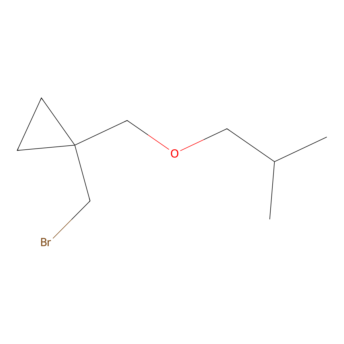 1-(Bromomethyl)-1-(isobutoxymethyl)cyclopropane molecular structure, CAS 1484301-08-7
