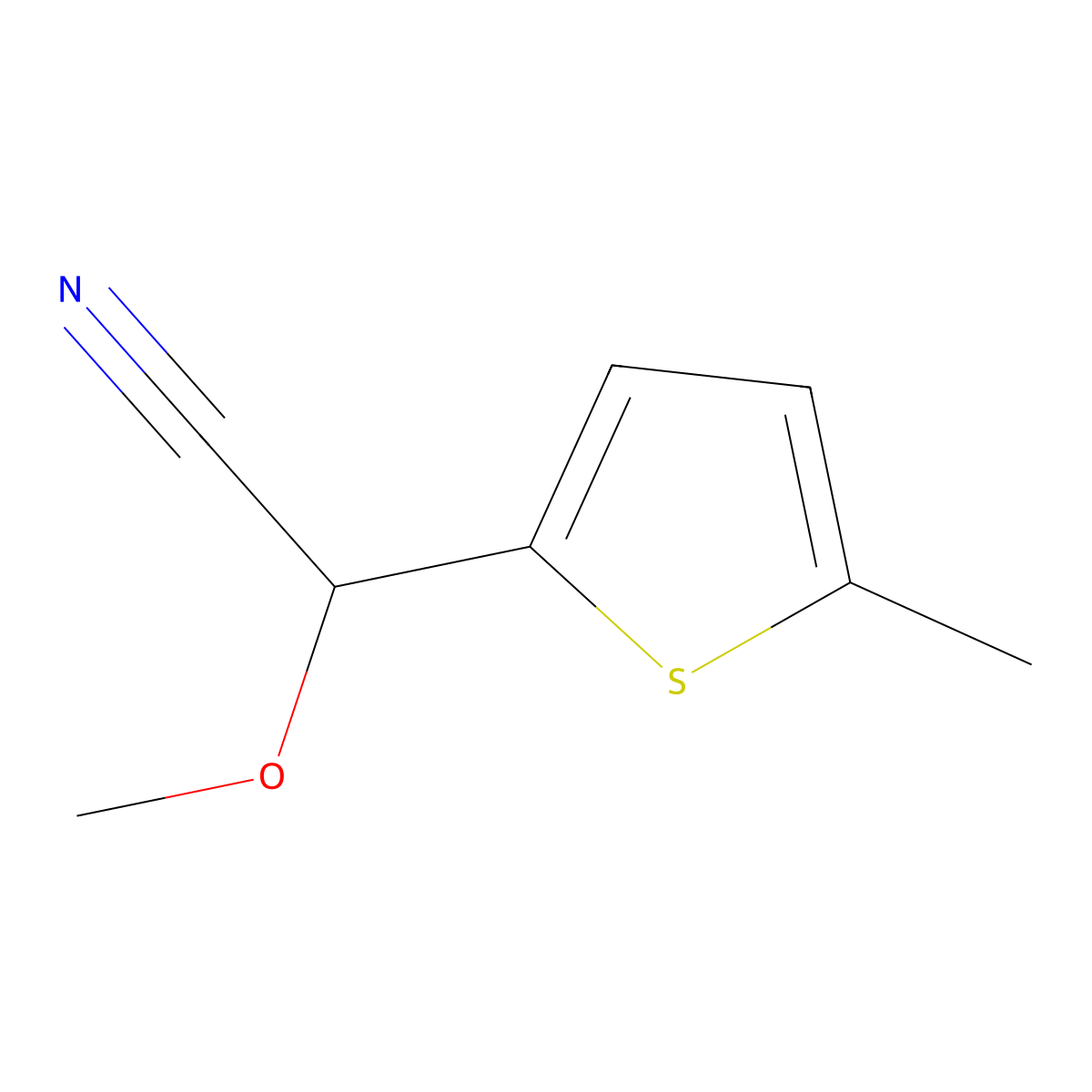 2-Methoxy-2-(5-methylthiophen-2-yl)acetonitrile molecular structure, CAS 1484301-61-2