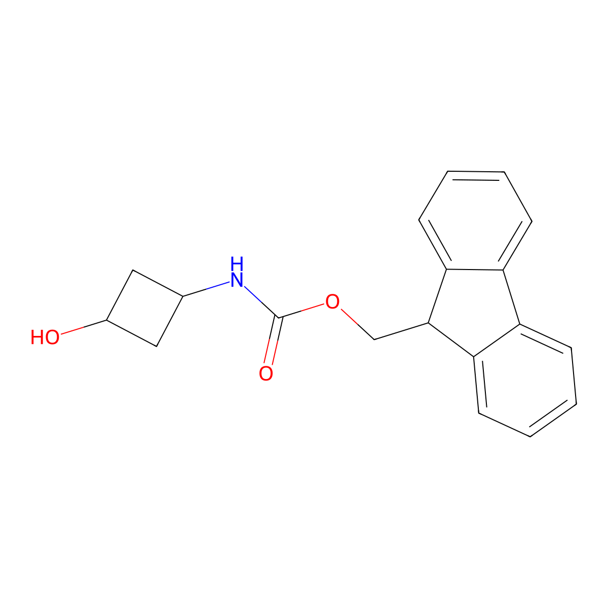 (9H-Fluoren-9-yl)methyl (3-hydroxycyclobutyl)carbamate molecular structure, CAS 1484306-86-6