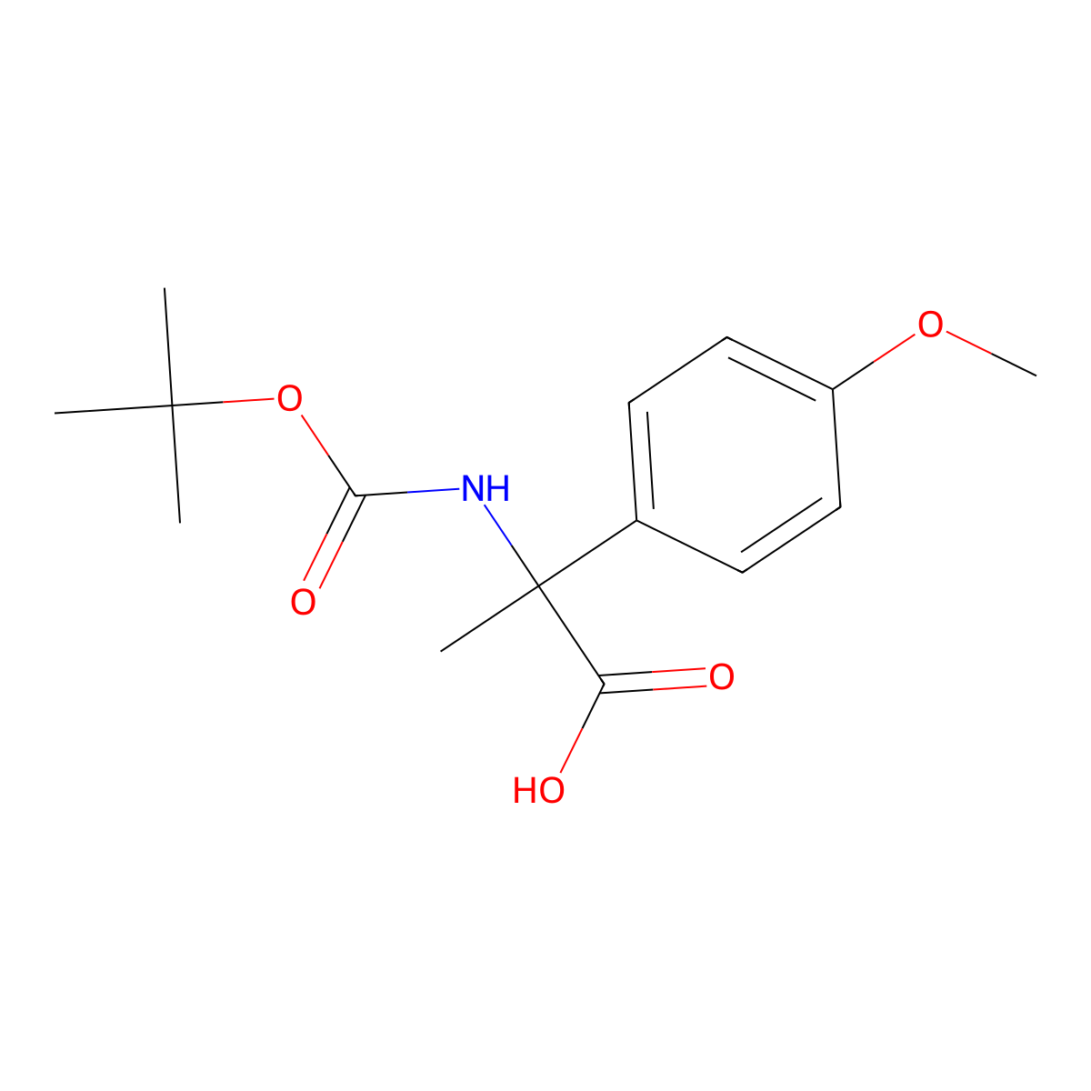 2-{[(Tert-butoxy)carbonyl]amino}-2-(4-methoxyphenyl)propanoic acid molecular structure, CAS 1484307-03-0