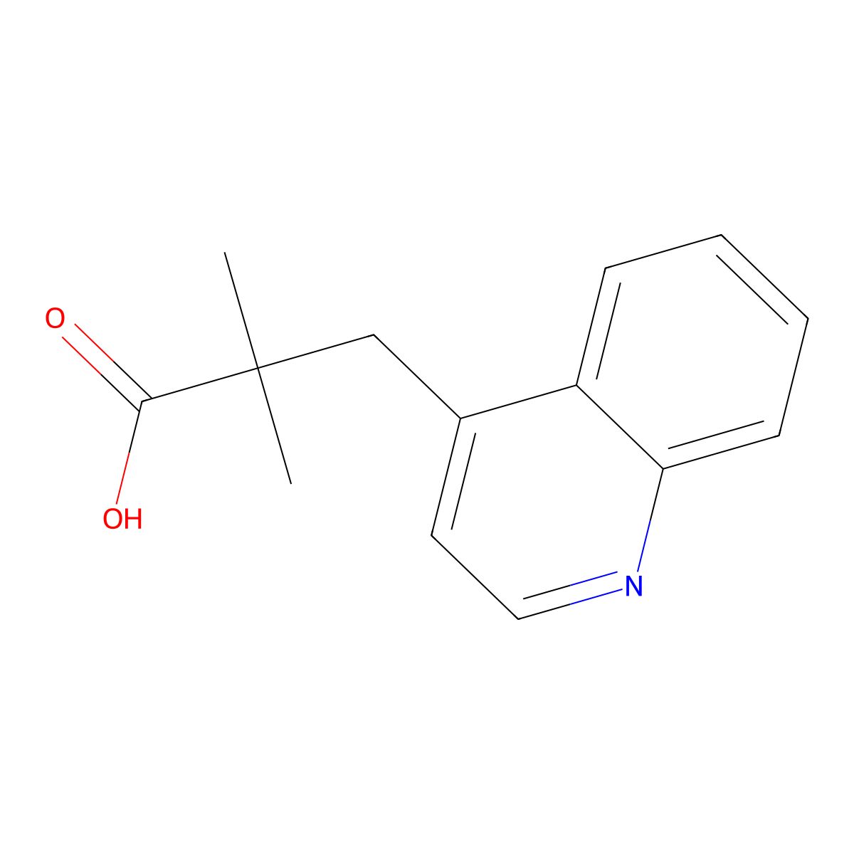 2,2-Dimethyl-3-(quinolin-4-yl)propanoic acid molecular structure, CAS 1484307-55-2