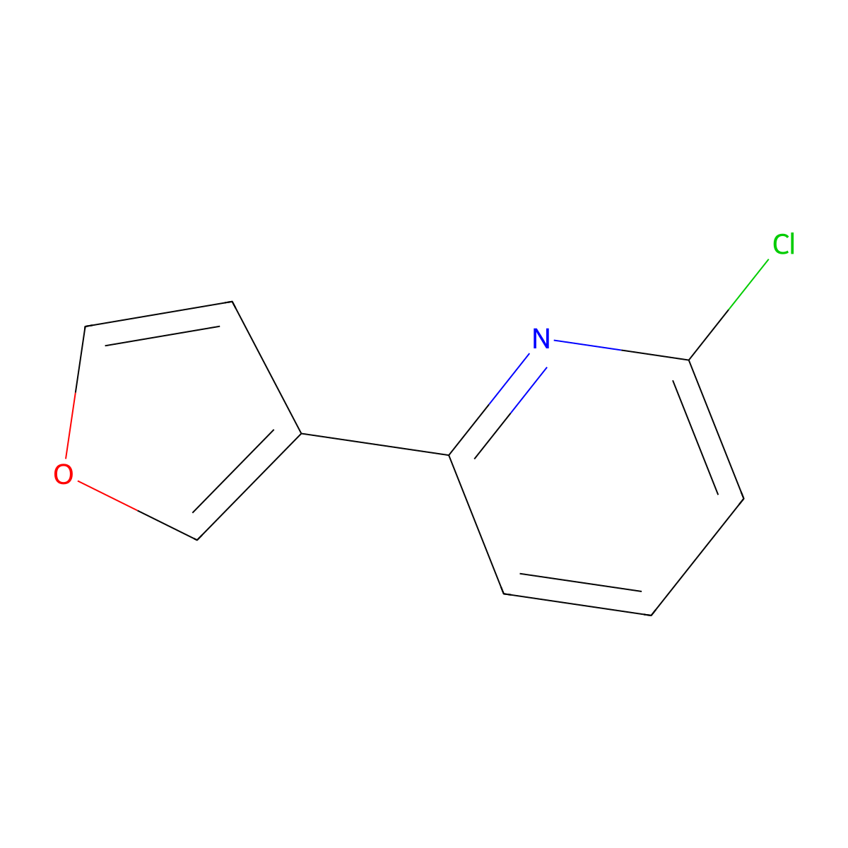 2-Chloro-6-(furan-3-yl)pyridine molecular structure, CAS 1484316-01-9
