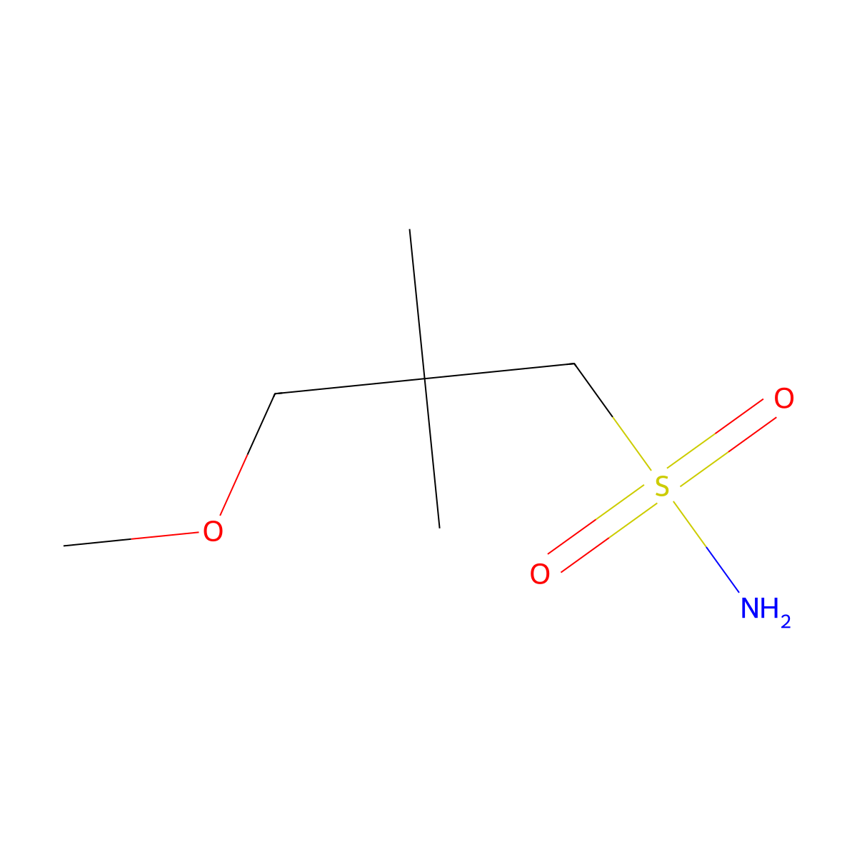 3-Methoxy-2,2-dimethylpropane-1-sulfonamide molecular structure, CAS 1484317-86-3