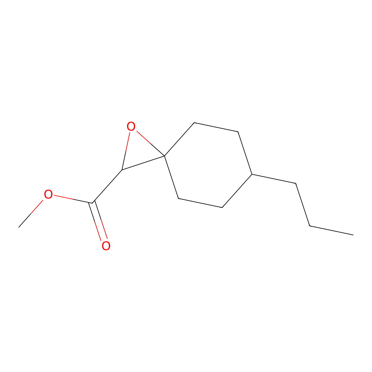 Methyl 6-propyl-1-oxaspiro[2.5]octane-2-carboxylate molecular structure, CAS 1484326-44-4