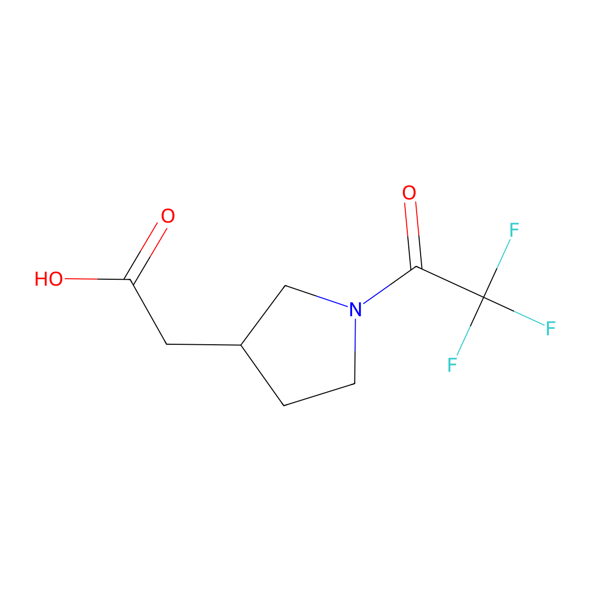 2-[1-(Trifluoroacetyl)pyrrolidin-3-yl]acetic acid molecular structure, CAS 1484328-09-7