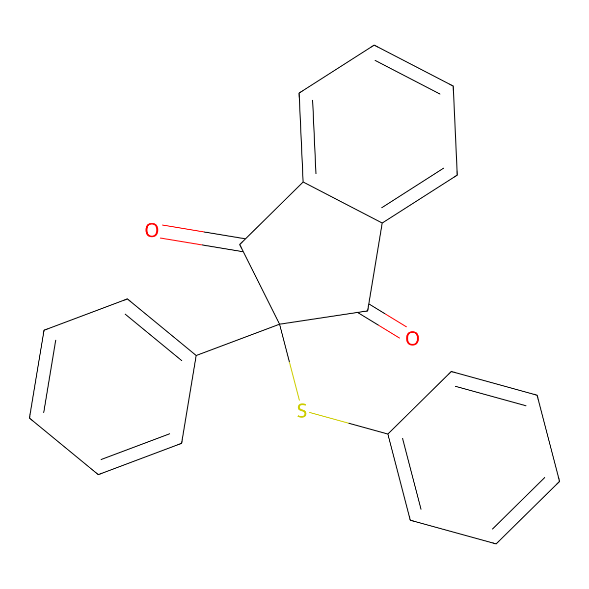 2-Phenyl-2-phenylsulfanylindene-1,3-dione molecular structure, CAS 148433-44-7