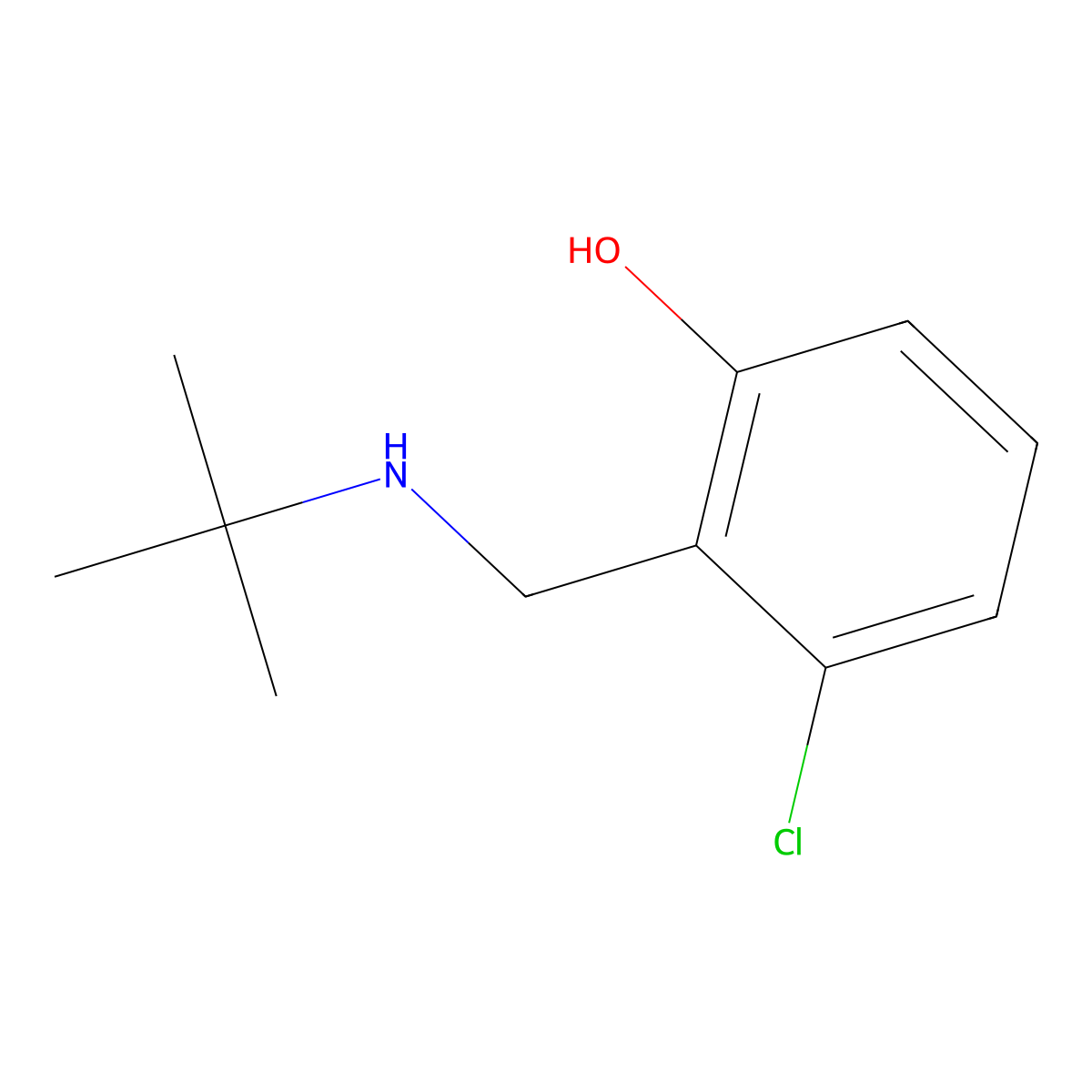2-[(Tert-butylamino)methyl]-3-chlorophenol molecular structure, CAS 1484336-23-3