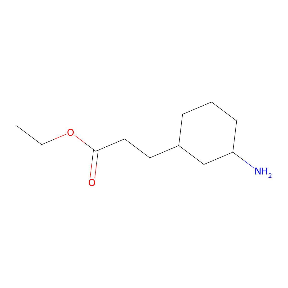 Ethyl 3-(3-aminocyclohexyl)propanoate molecular structure, CAS 1484338-27-3
