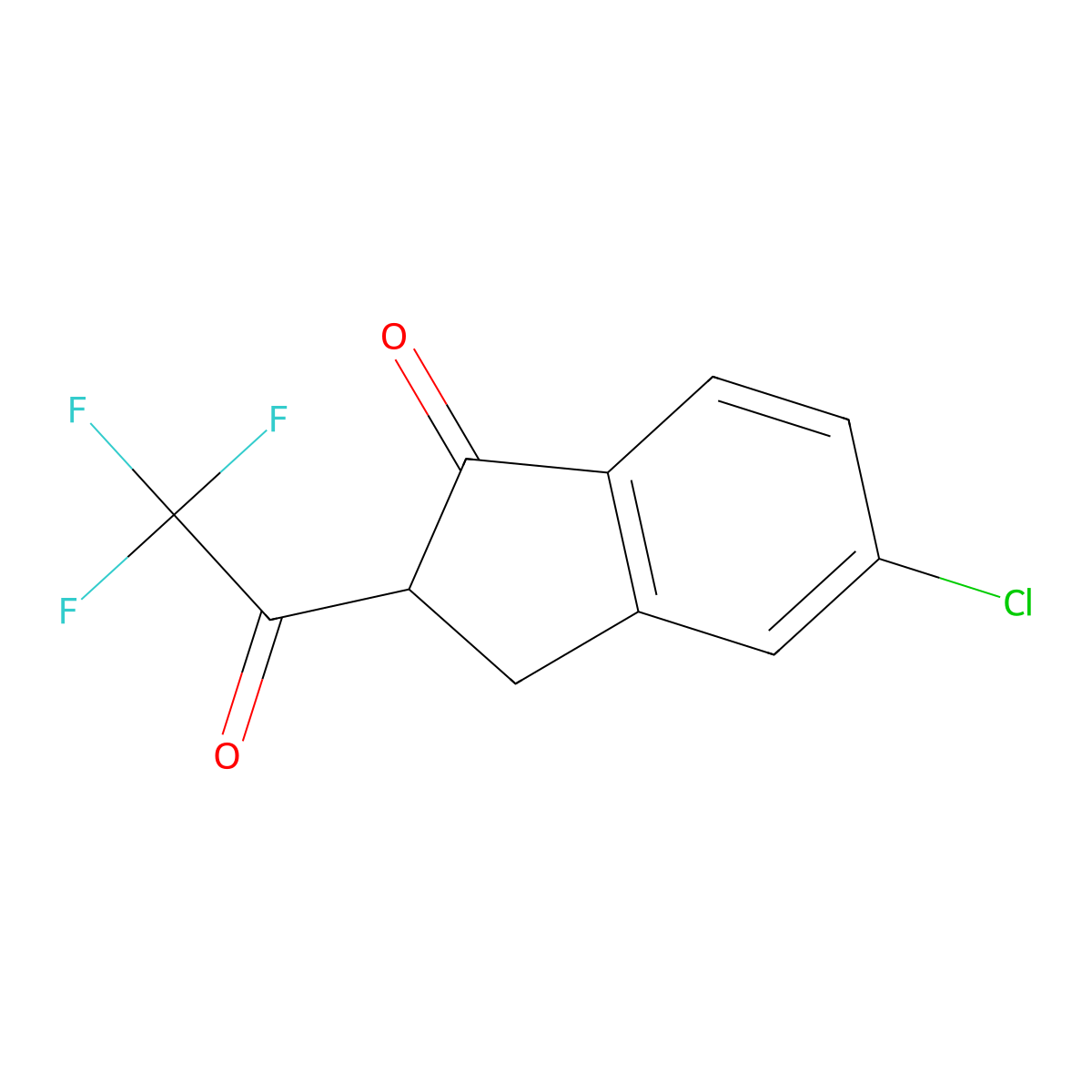 5-chloro-2-(trifluoroacetyl)-2,3-dihydro-1H-inden-1-one molecular structure, CAS 1484341-18-5