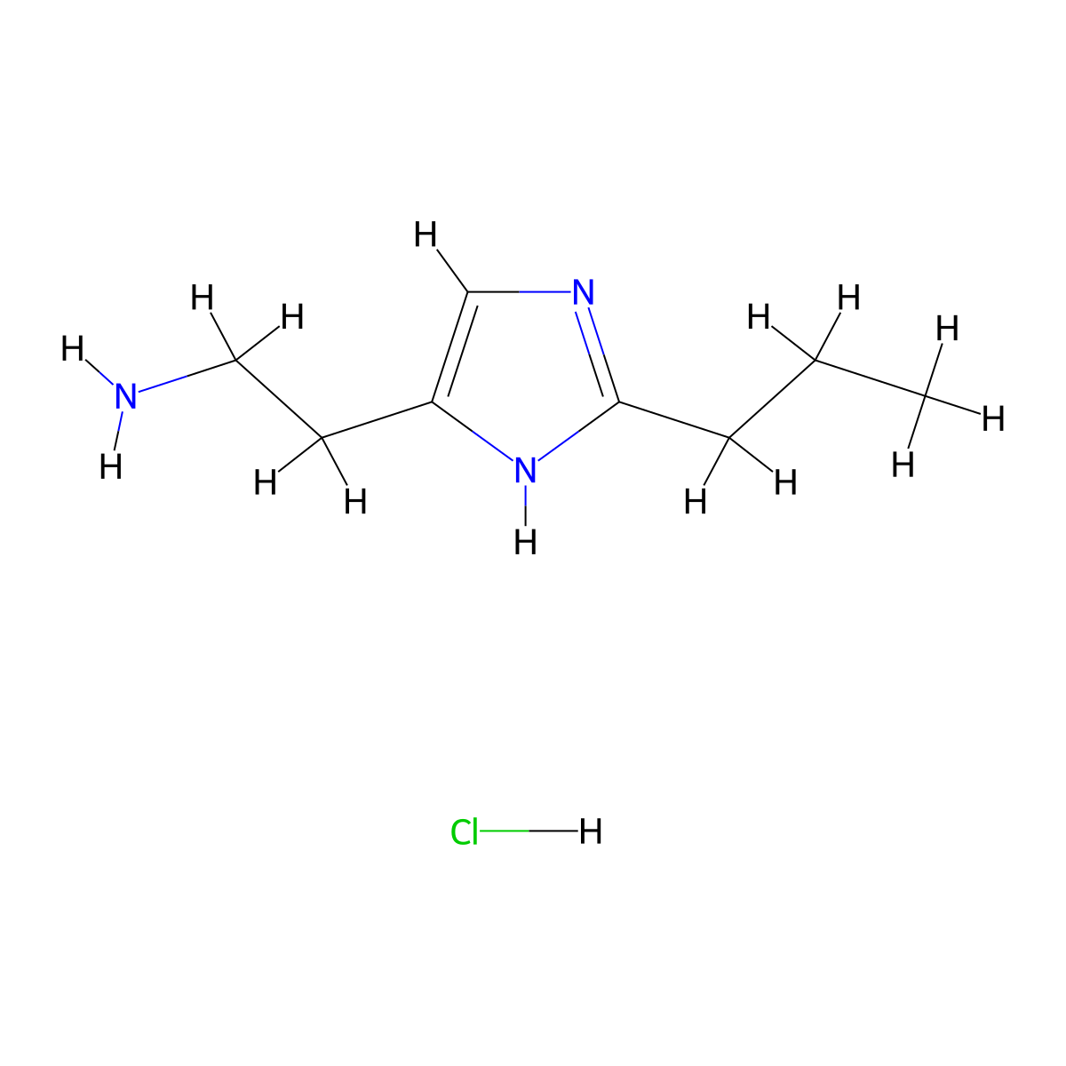 2-(2-Propyl-1H-imidazol-4-yl)ethanamine hydrochloride molecular structure, CAS 148435-83-0