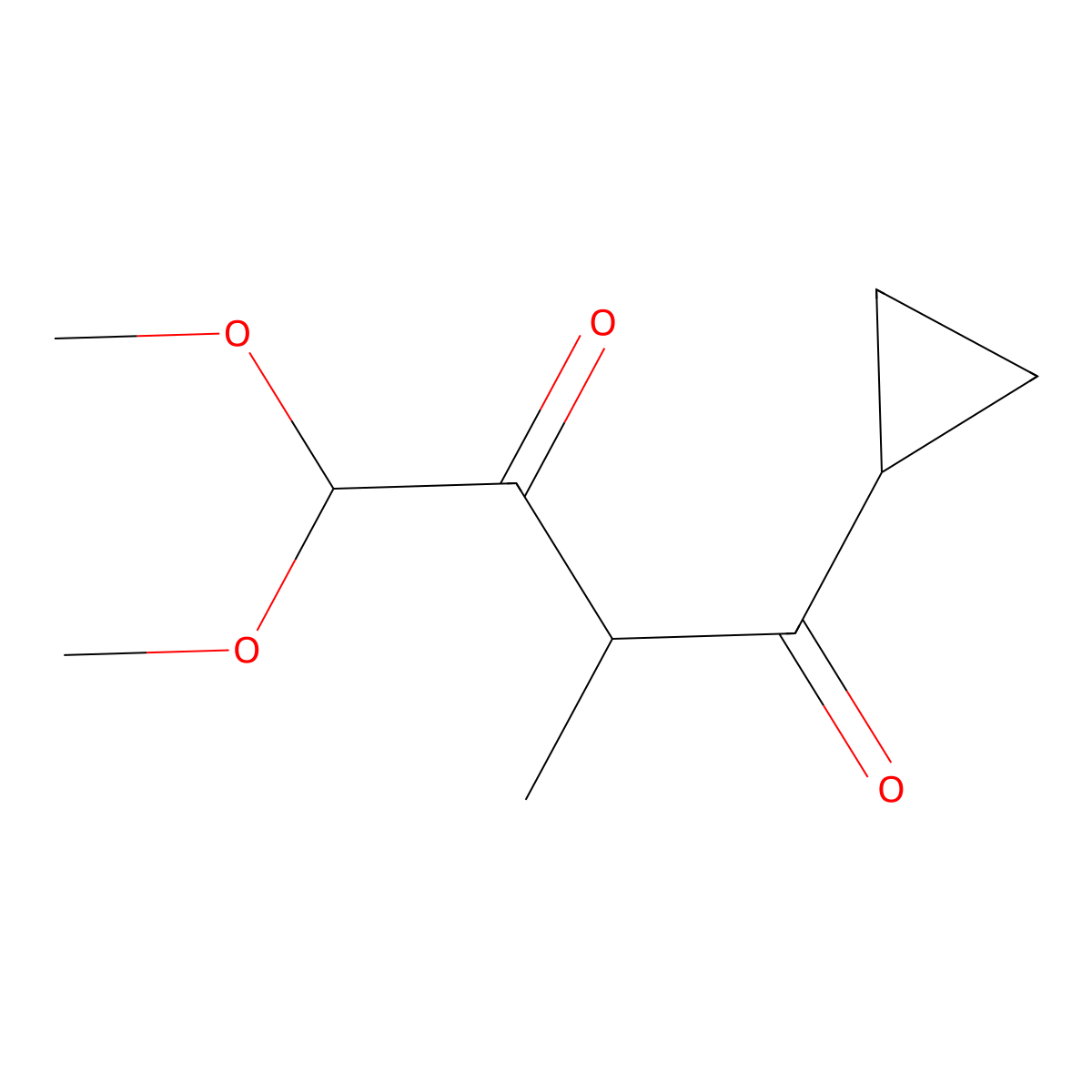 1-Cyclopropyl-4,4-dimethoxy-2-methylbutane-1,3-dione molecular structure, CAS 1484350-58-4