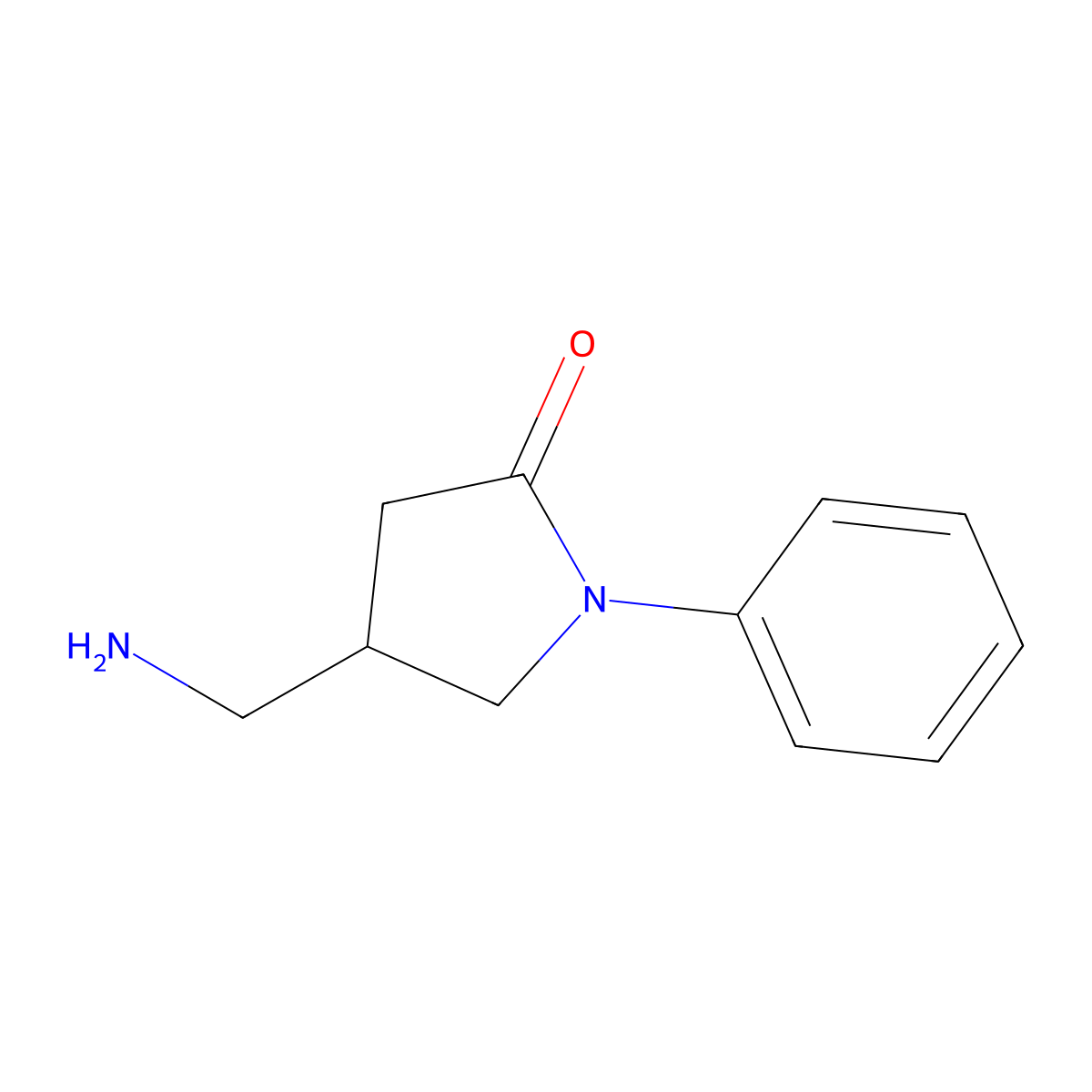4-Aminomethyl-1-phenyl-2-pyrrolidinone molecular structure, CAS 148436-12-8