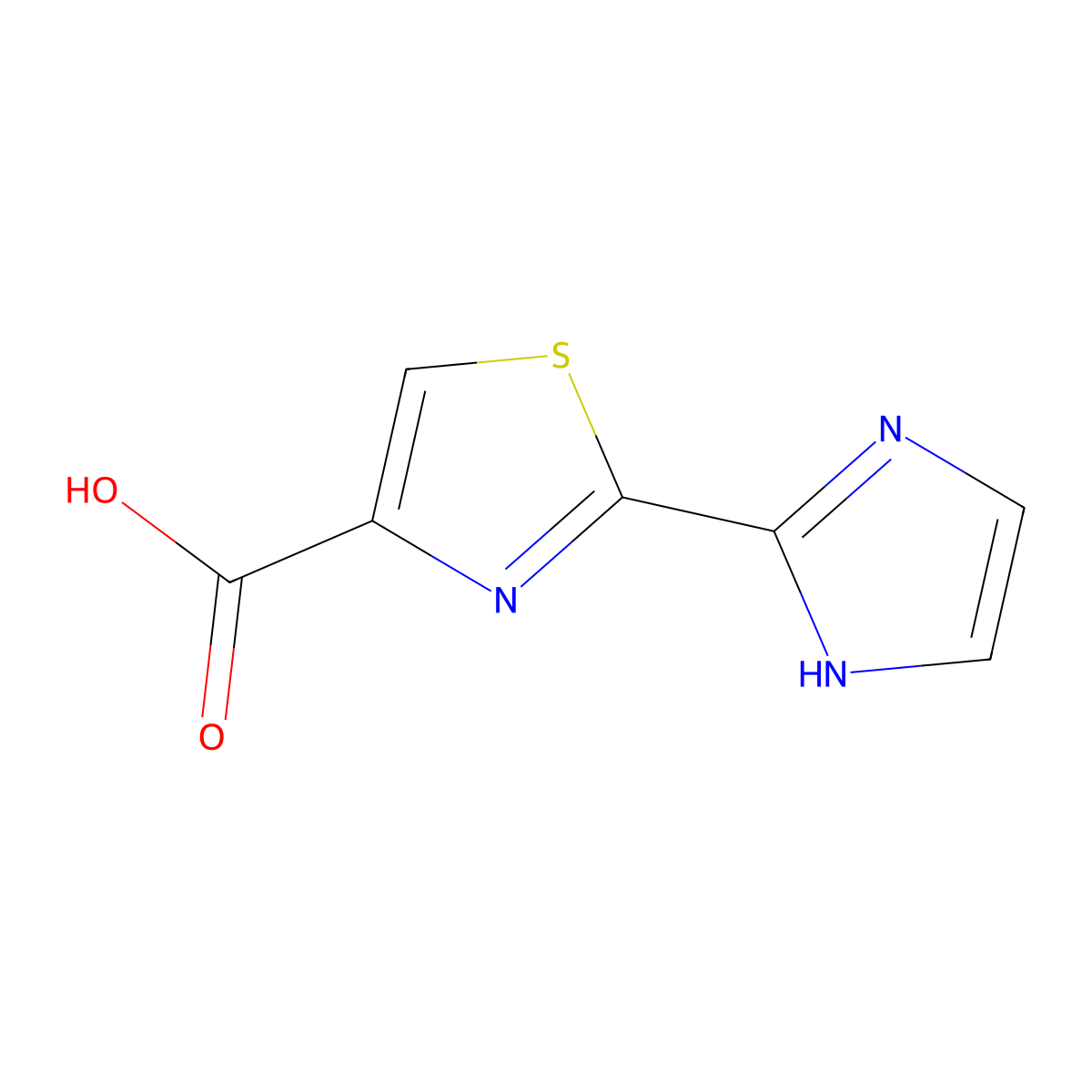 2-(1H-imidazol-2-yl)-1,3-thiazole-4-carboxylic acid molecular structure, CAS 1484366-60-0