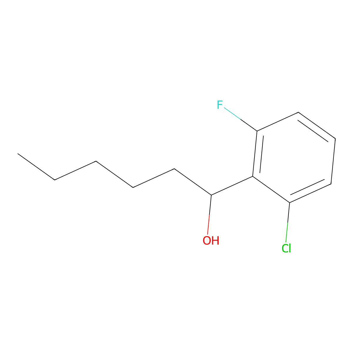 2-Chloro-6-fluoro-alpha-pentylbenZenemethanol molecular structure, CAS 1484371-28-9