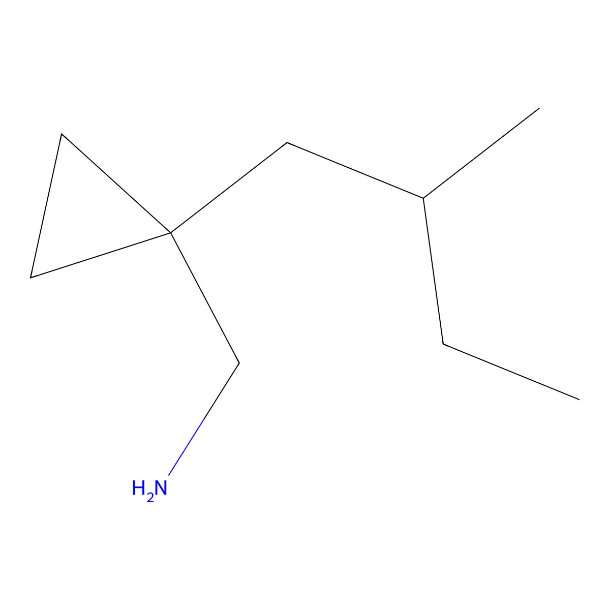 (1-(2-Methylbutyl)cyclopropyl)methanamine molecular structure, CAS 1484373-17-2